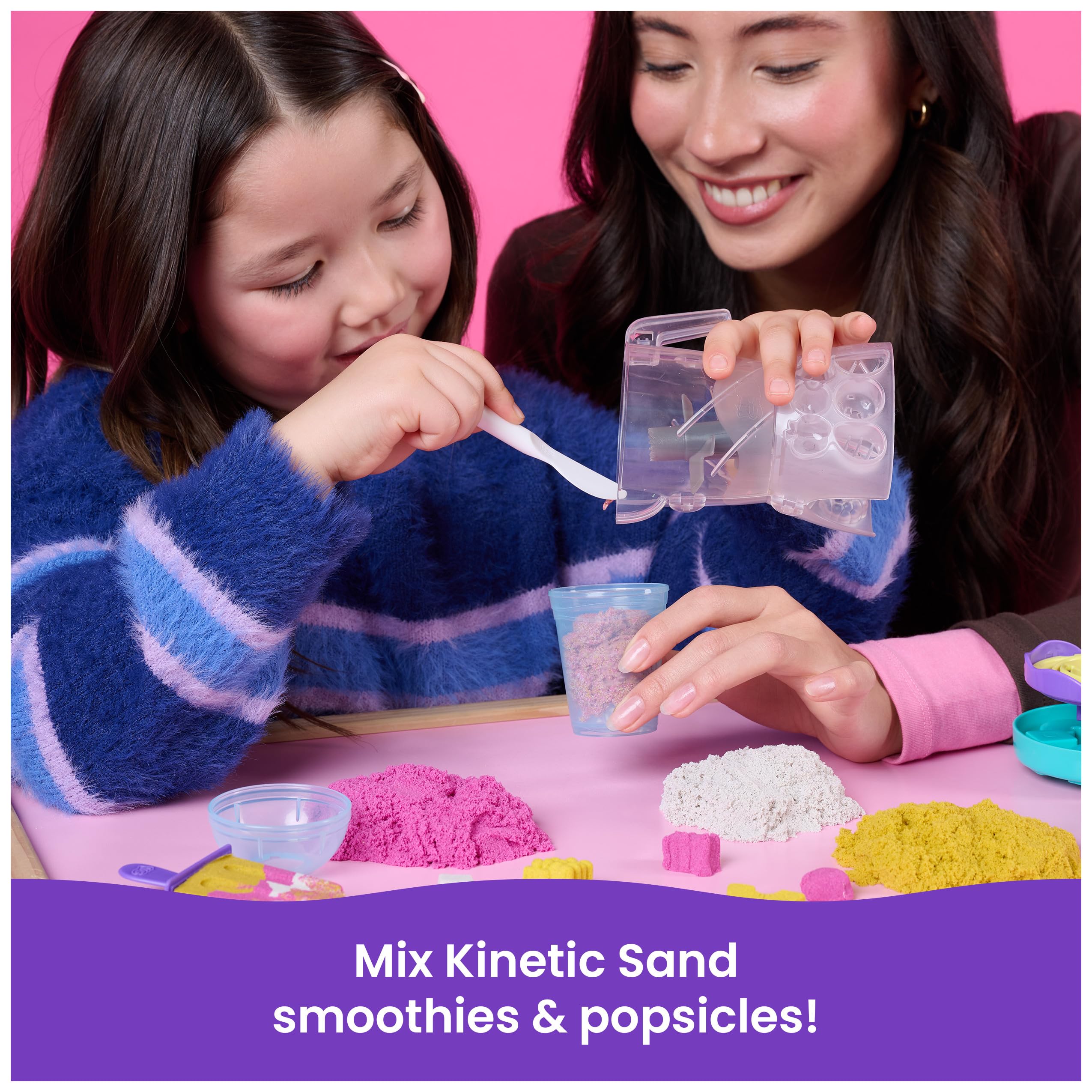 Kinetic Sand Smoothie Mixer Playset with 14 oz Play Sand, Tools, and Popsicle Mould | Ages 5-14 2