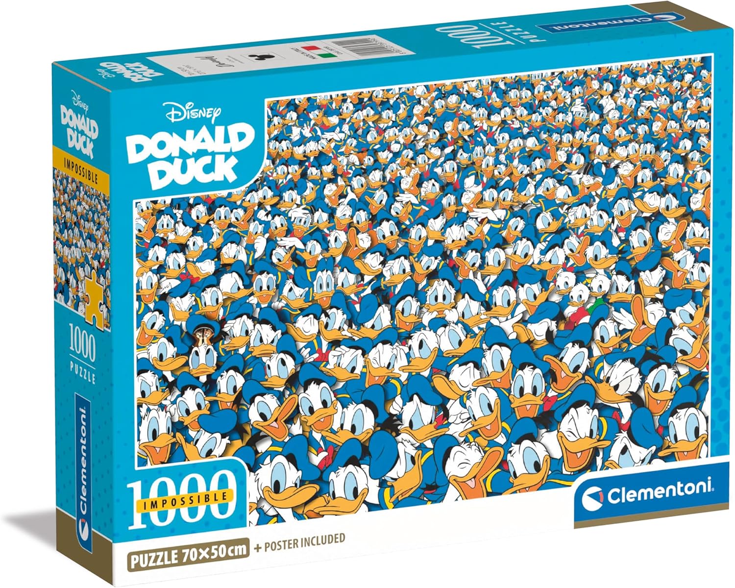 Clementoni Impossible Donald Duck 1000-Piece Puzzle - Adult Jigsaw with Compact Box & Poster 1
