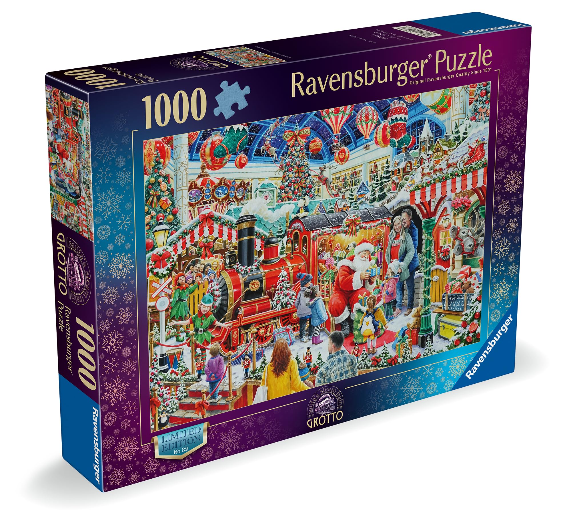 Ravensburger Christmas No29: Santa's Steam Train Grotto 1000-Piece Jigsaw Puzzle 3
