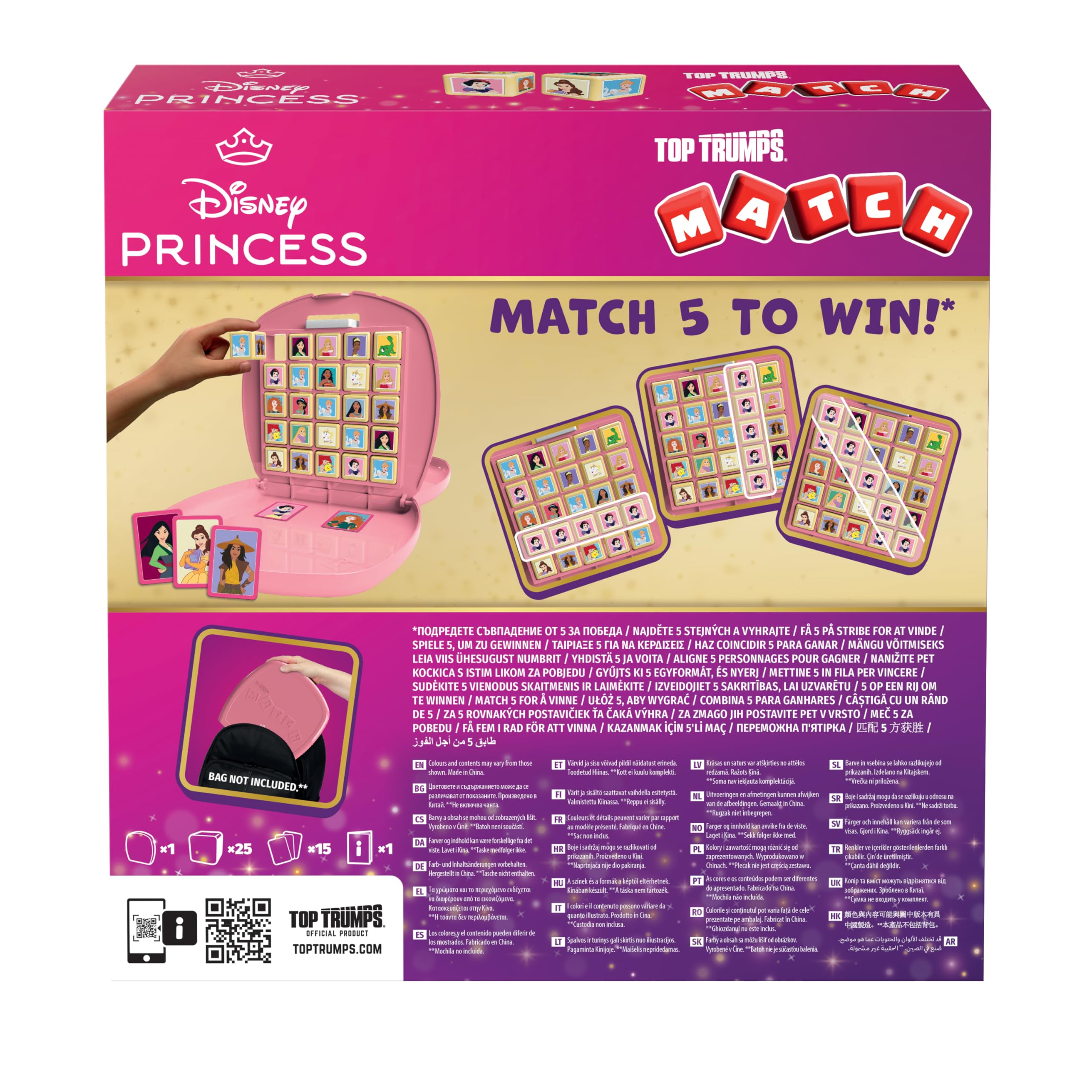Top Trumps Match Disney Princess Board Game - 2 Player Family Fun | Multilingual | Portable 4