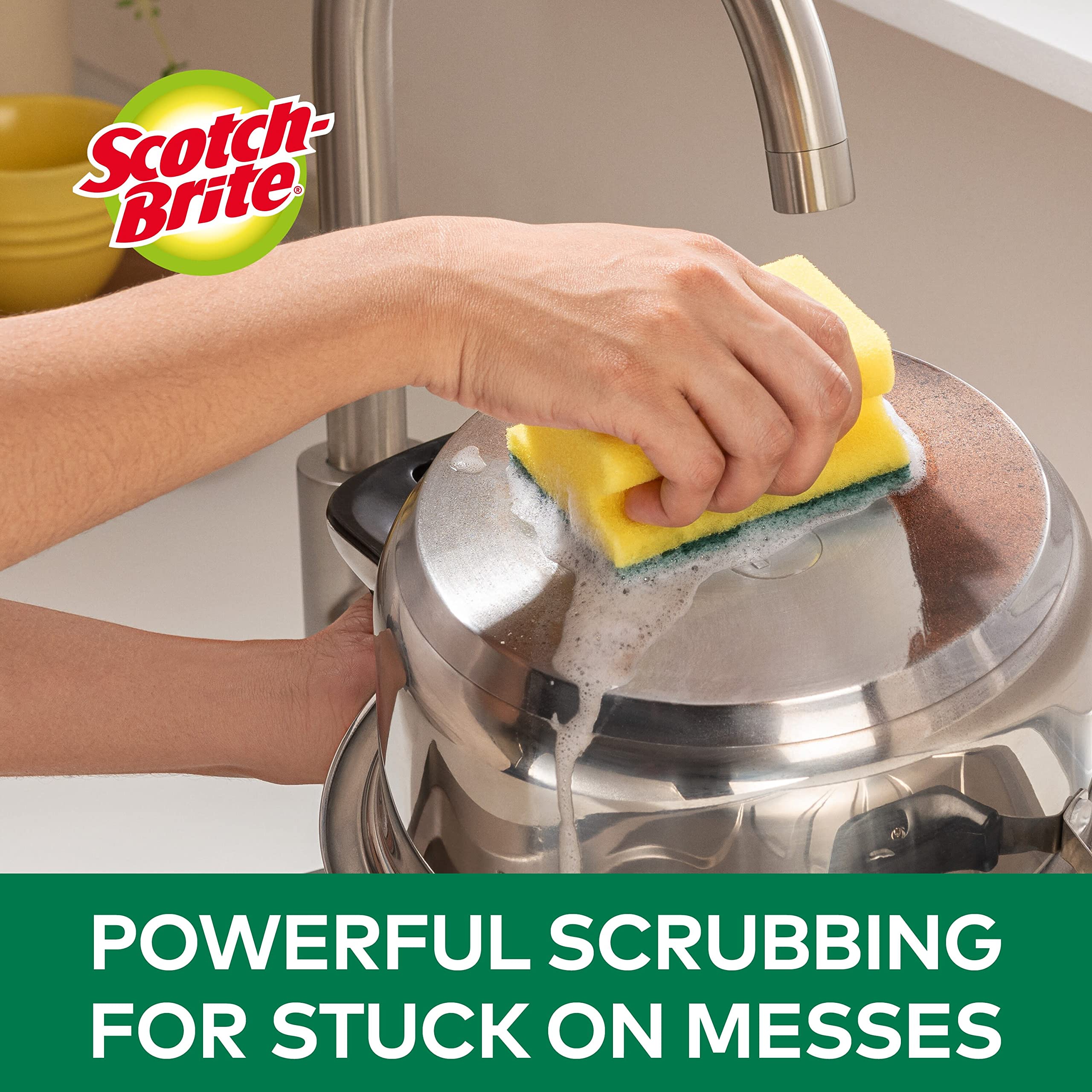 Scotch-Brite Classic Heavy Duty Scrub Sponge - Cuts Grease & Burnt-On Food | 16 Pack 4