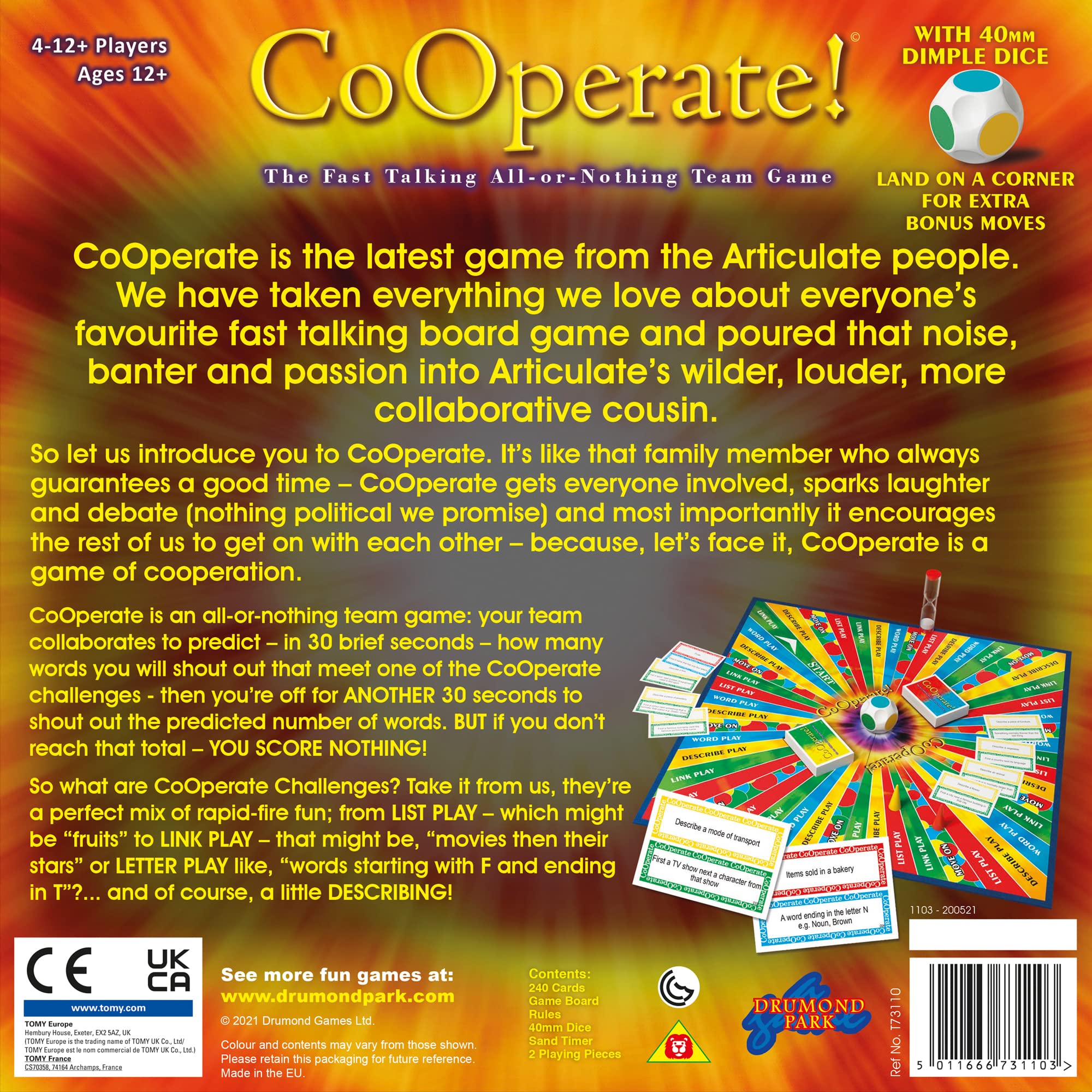 Drumond Park CoOperate! Board Game for Families and Teens, Fast Talking Party Game for 4-12 Players 6