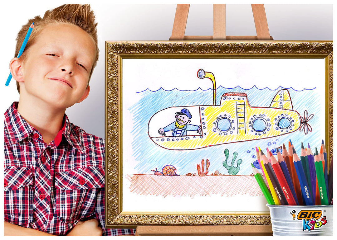 BIC Kids Evolution Coloured Pencils - Wood-Free, Durable Art Supplies for Kids 5+