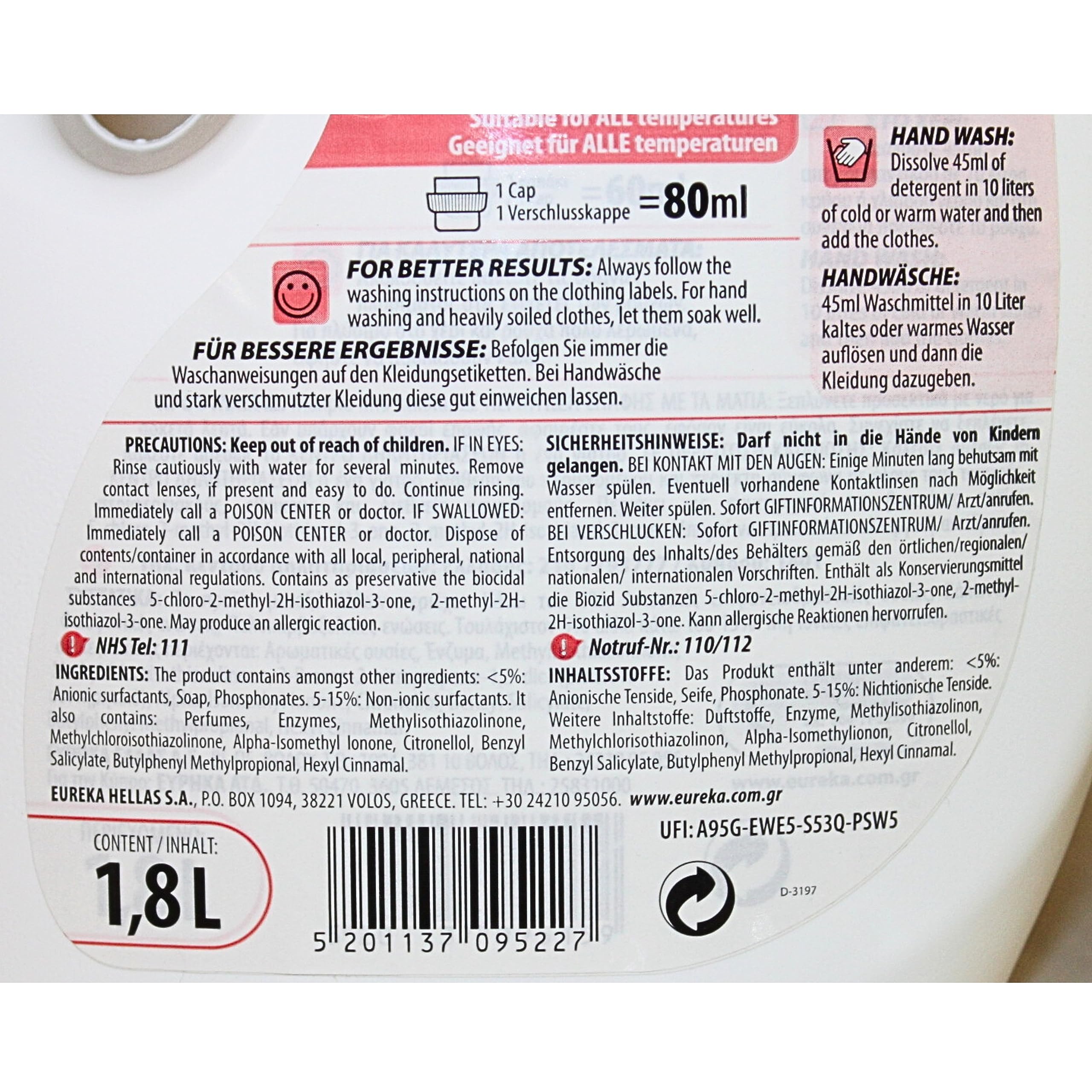Eureka Newborn Liquid Detergent - 1.8 L - 94% Natural & Plant-Based Formula 3