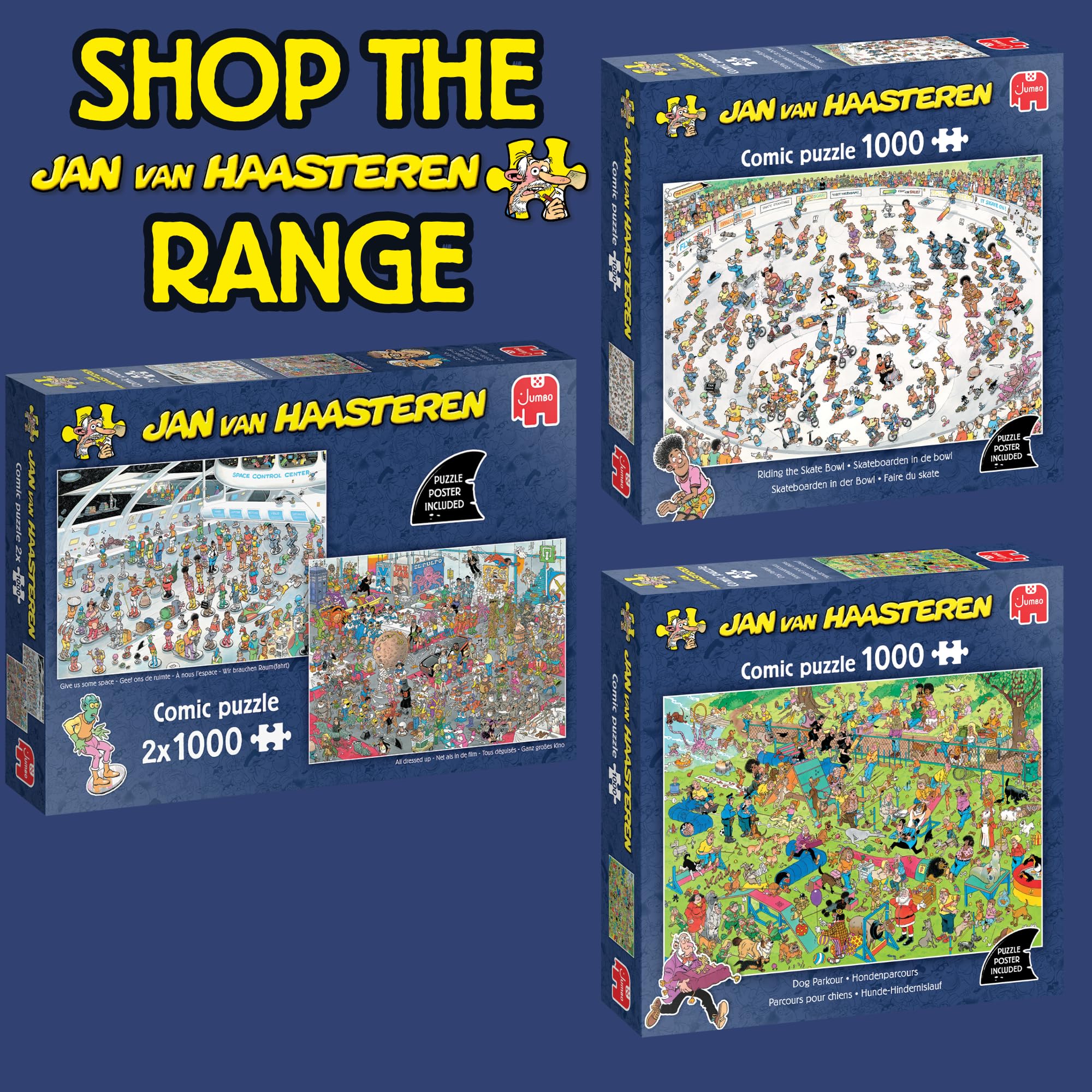 Jan van Haasteren 2 in 1 Puzzle - Give Us Some Space & All Dressed Up | 2 x 1000 Pieces | Ages 14+ 8