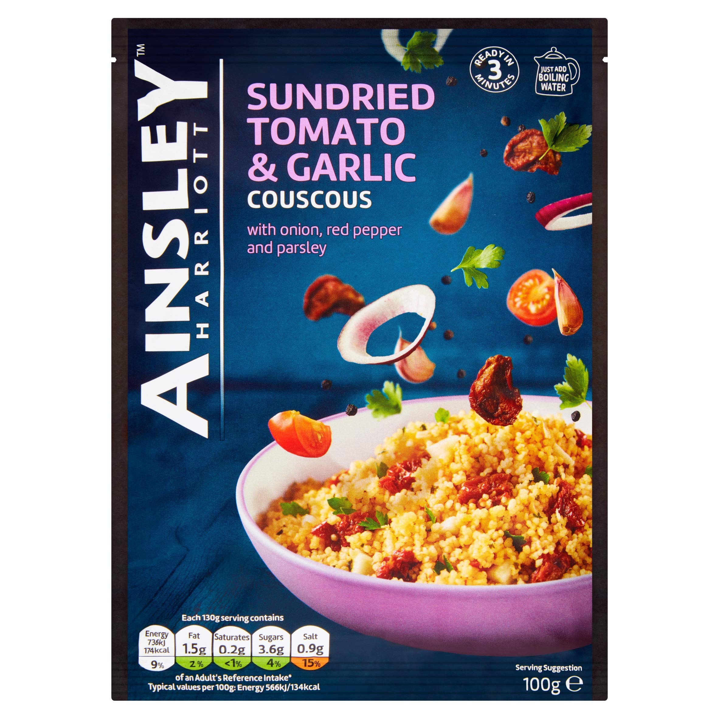 Ainsley Harriott Sundried Tomato & Garlic Couscous - 100g Pack of 12 | Low Fat 1