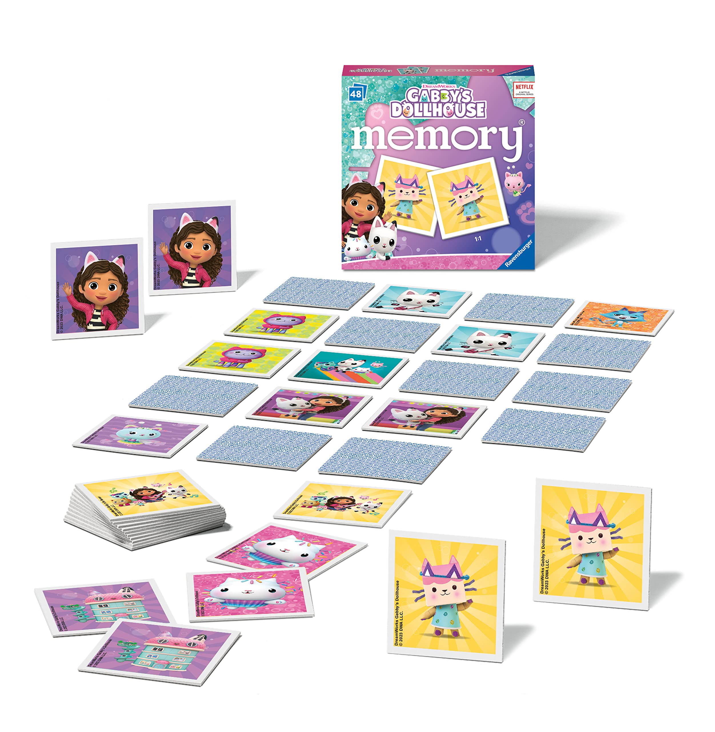 Ravensburger Gabby's Dollhouse Mini Memory Game - Matching Card Game for Kids 8