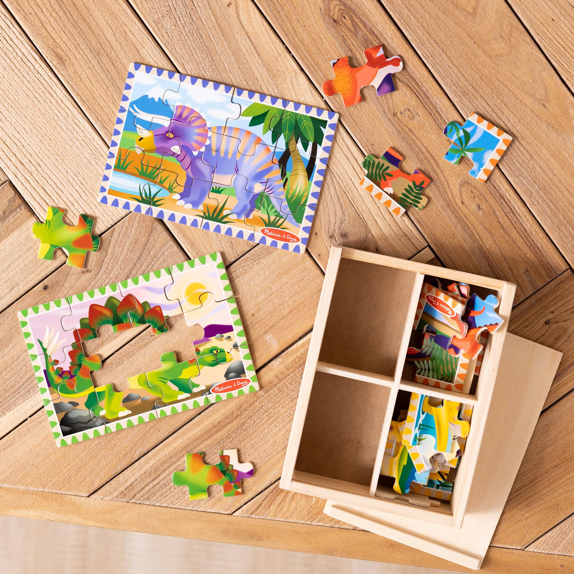 Melissa & Doug Dinosaur Jigsaw Puzzles in a Box | 4 Wooden Puzzles | Ages 3-6 9
