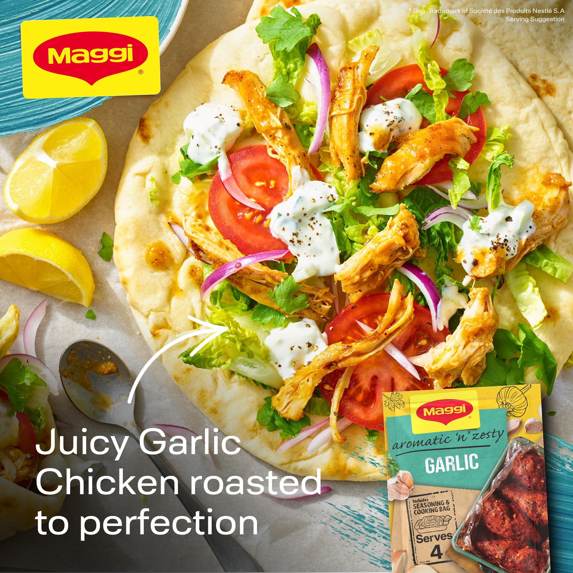 MAGGI - So Juicy Garlic Chicken Recipe Mix (30g Sachet) 5