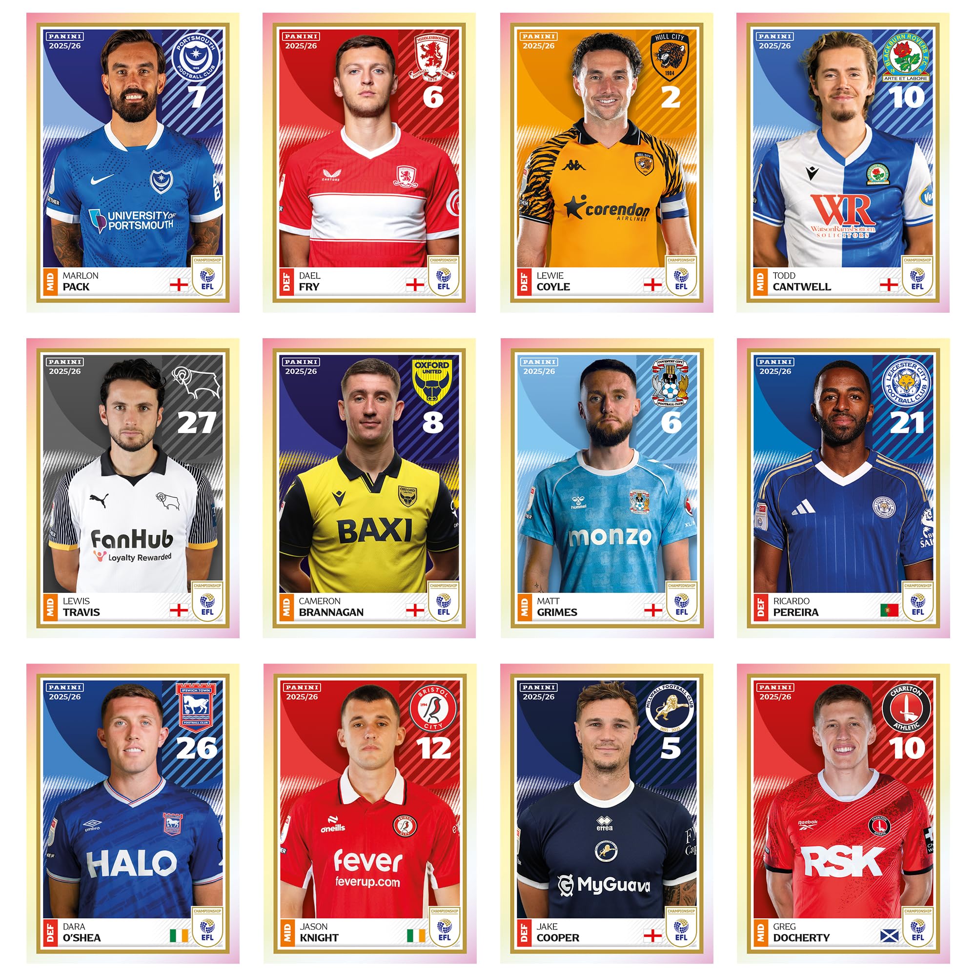 Panini EFL 2026 Sticker Collection - 36 Packs | 788 Stickers Total 8