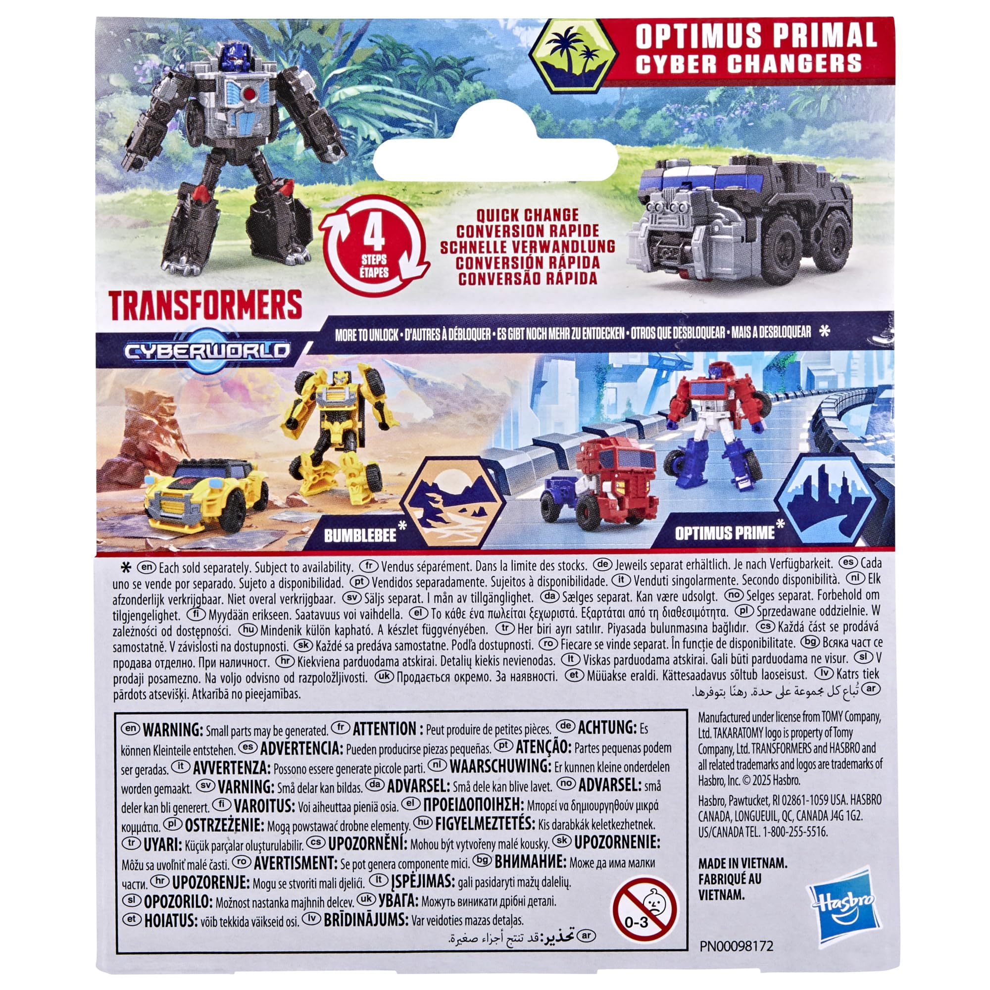 Transformers Optimus Primal Cyber Changers Action Figure - 10cm Robot to Truck Conversion | Ages 6+ 6