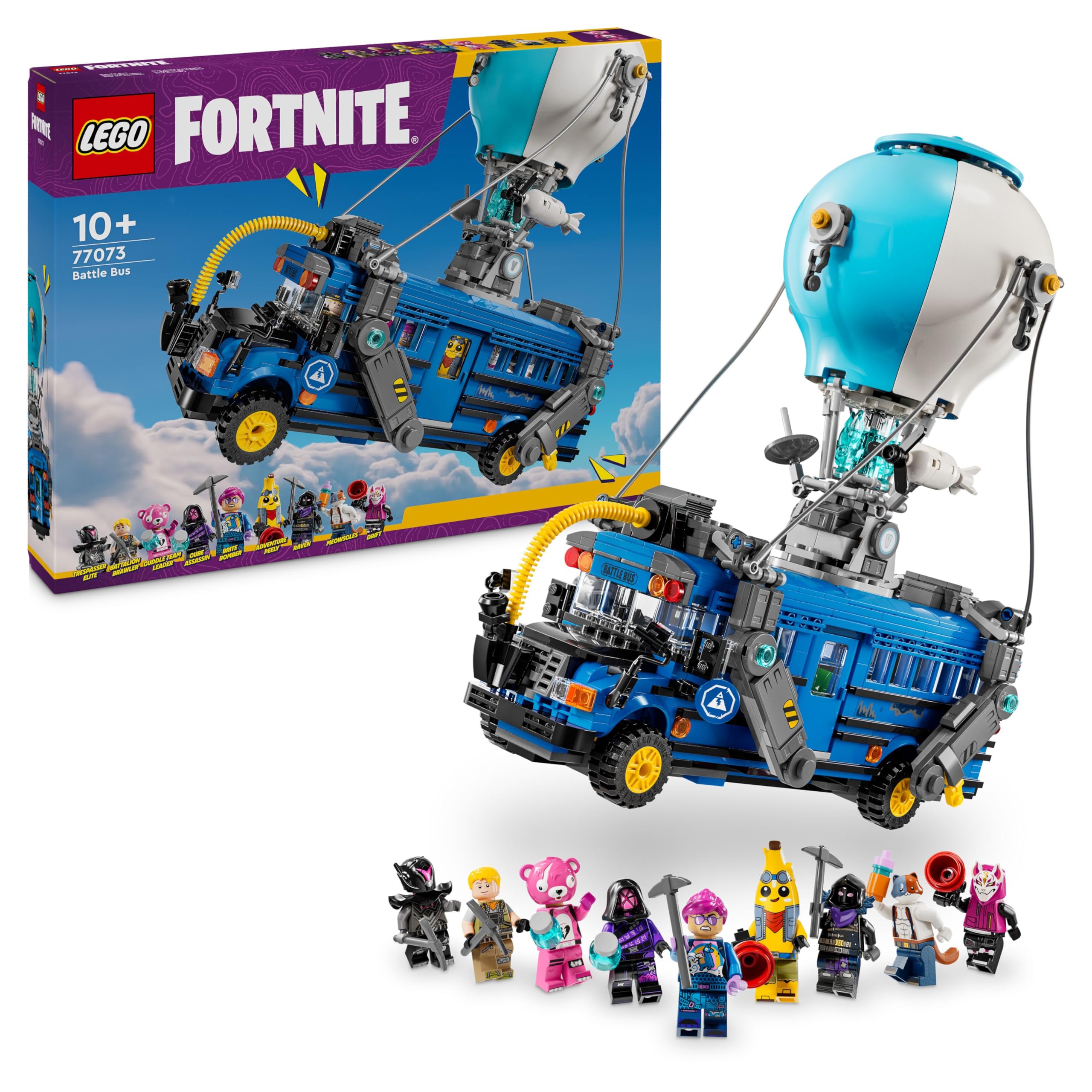 LEGO Fortnite Battle Bus Spielzeug – Videospiel-Fahrzeugmodellbausatz mit 9 Charakteren