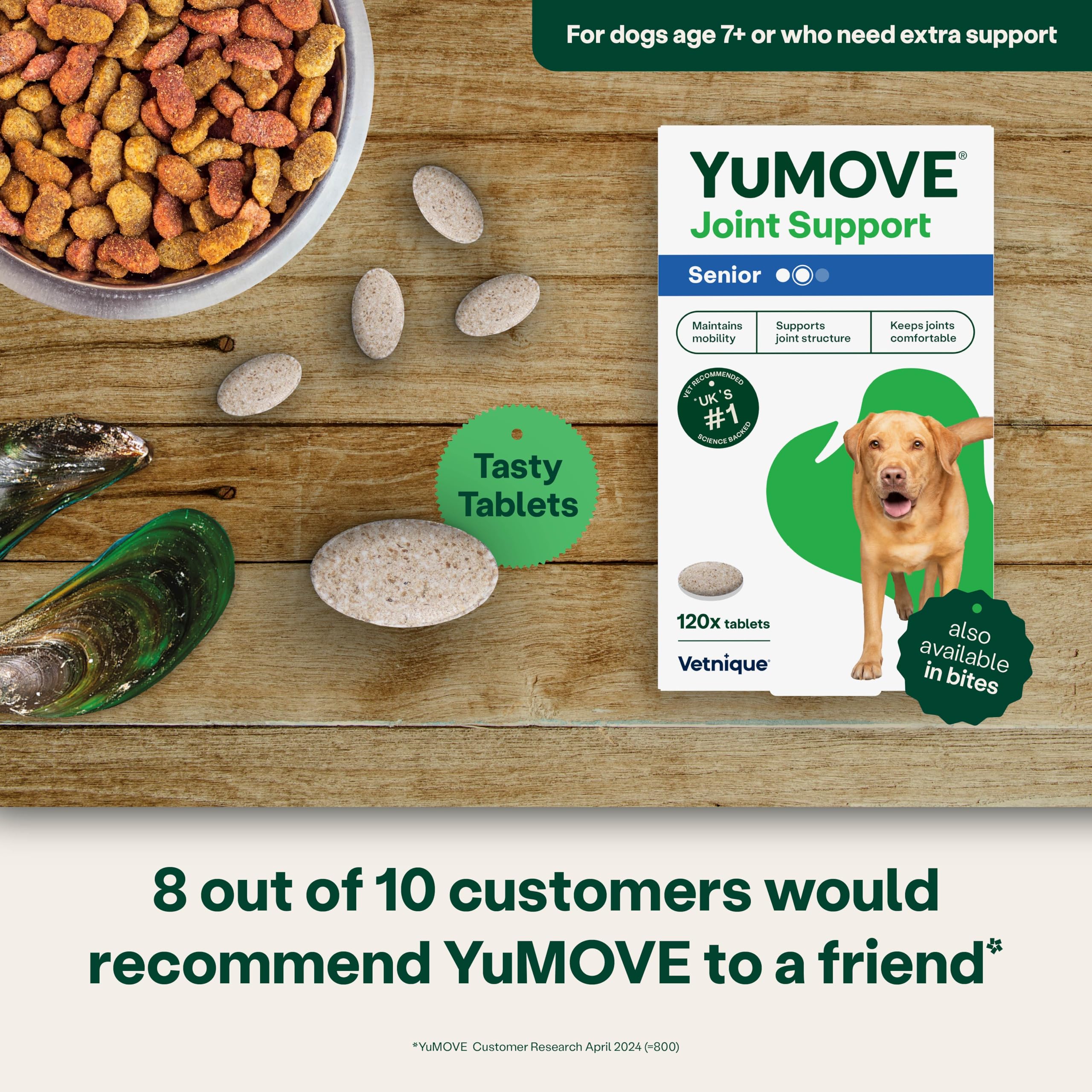 YuMOVE Senior Dog Joint Supplement - Higher Strength Joint Care for Dogs Aged 8+, 120 Tablets