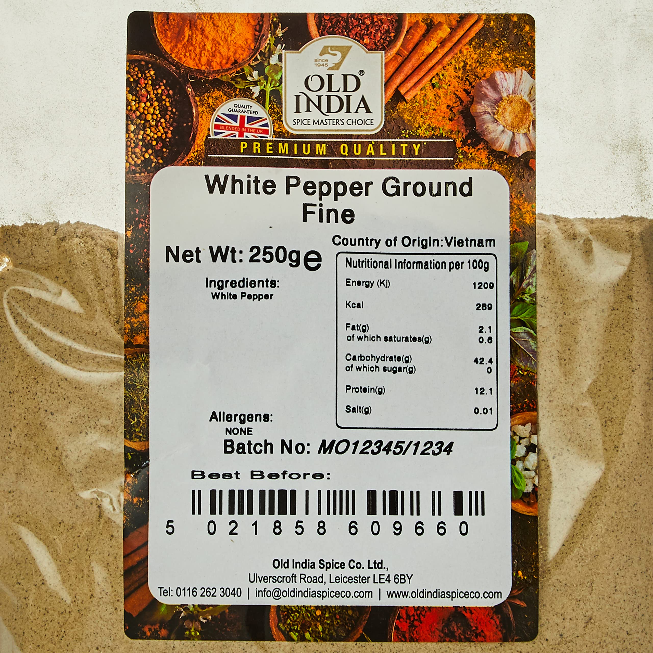 Old India White Pepper Ground Fine 250g 3