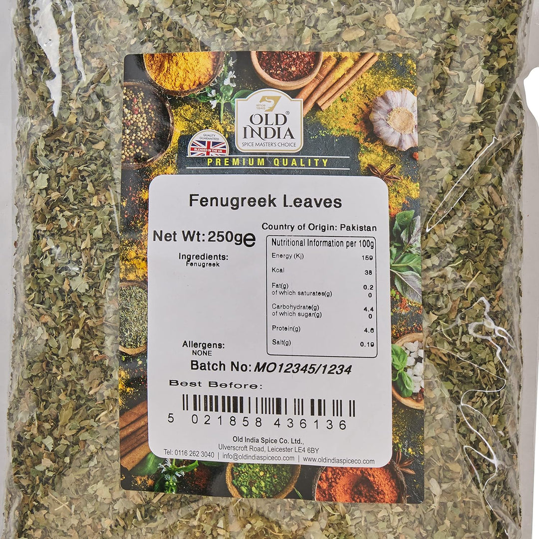 Old India Fenugreek Leaves 250g Whole Spice