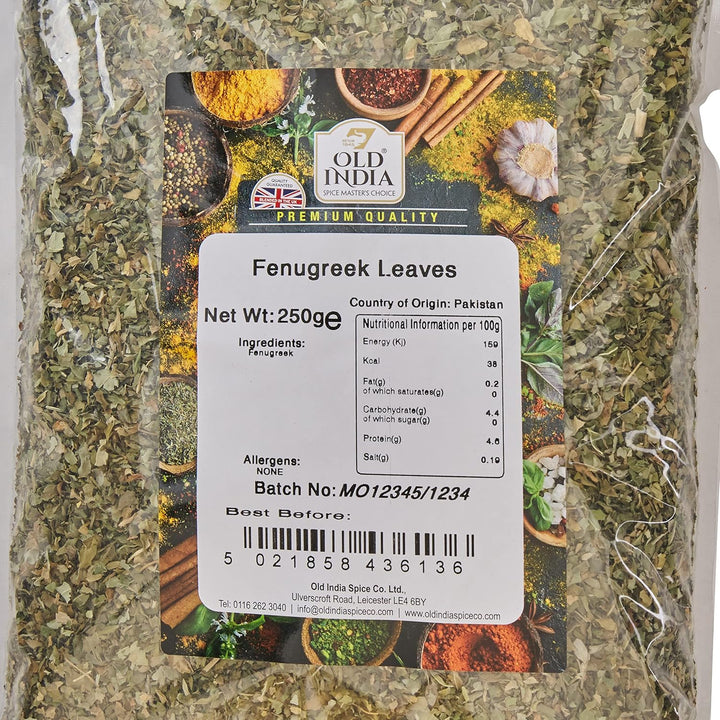 Old India Fenugreek Leaves 250g Whole Spice