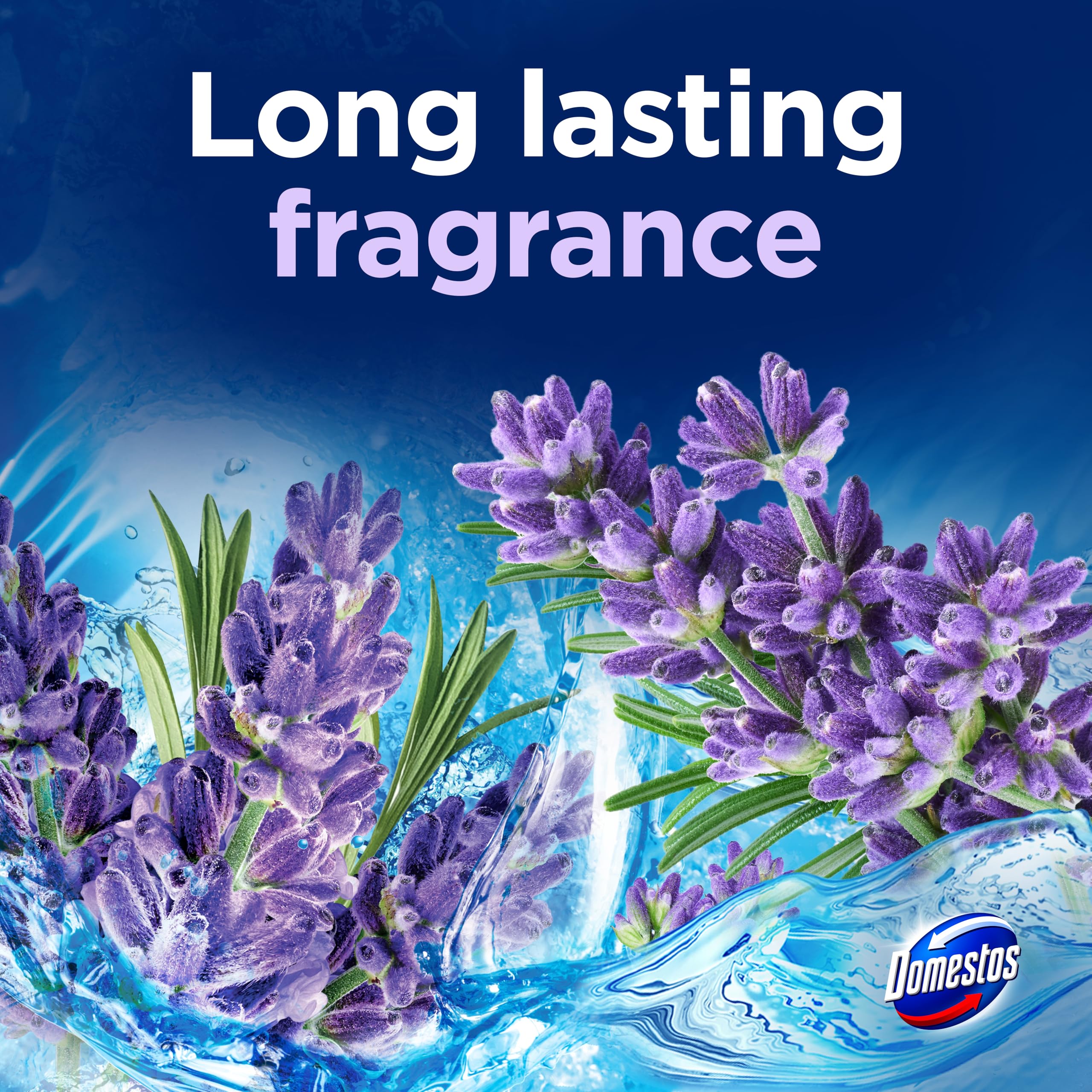 Domestos Power 5 Lavender Toilet Rim Blocks - 2 Count (50g Each) | 300 Flushes 4