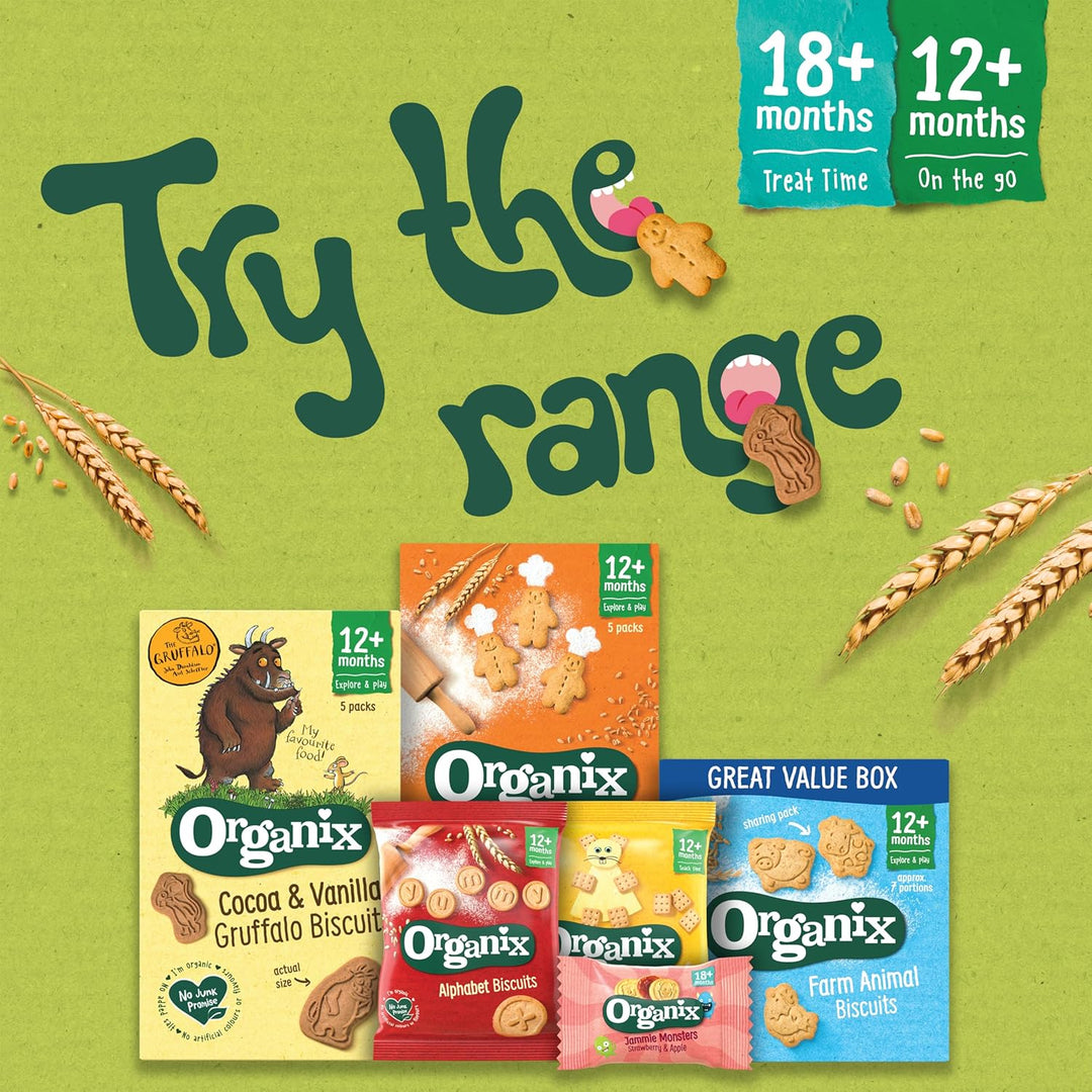 Organix Mini Organic Cheese Crackers Toddler Snack 12+ Months, 4x20g Multipack