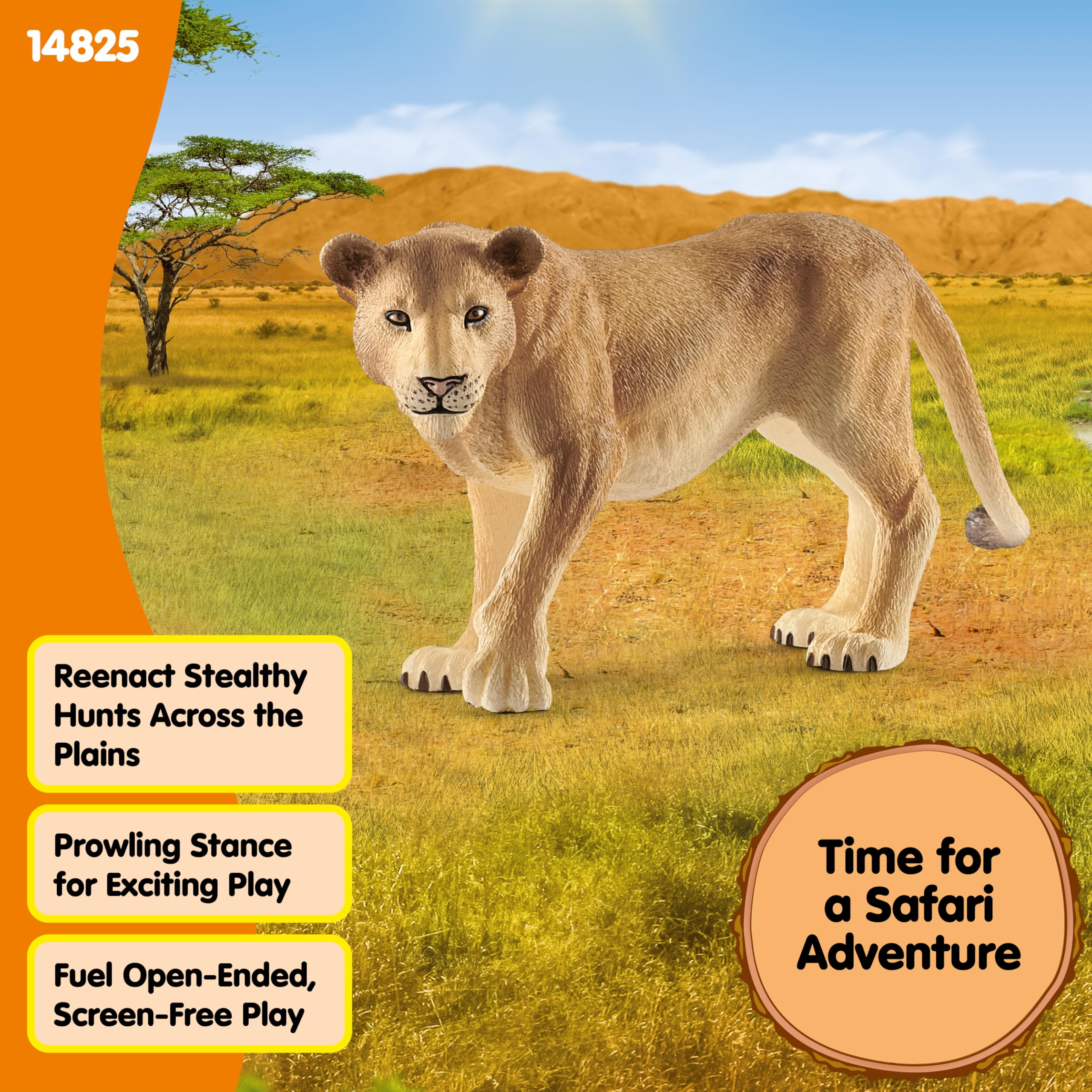 SCHLEICH Lioness Wildlife Figurine - Detailed Hand-Painted Animal Model for Kids 3-8 Years 9