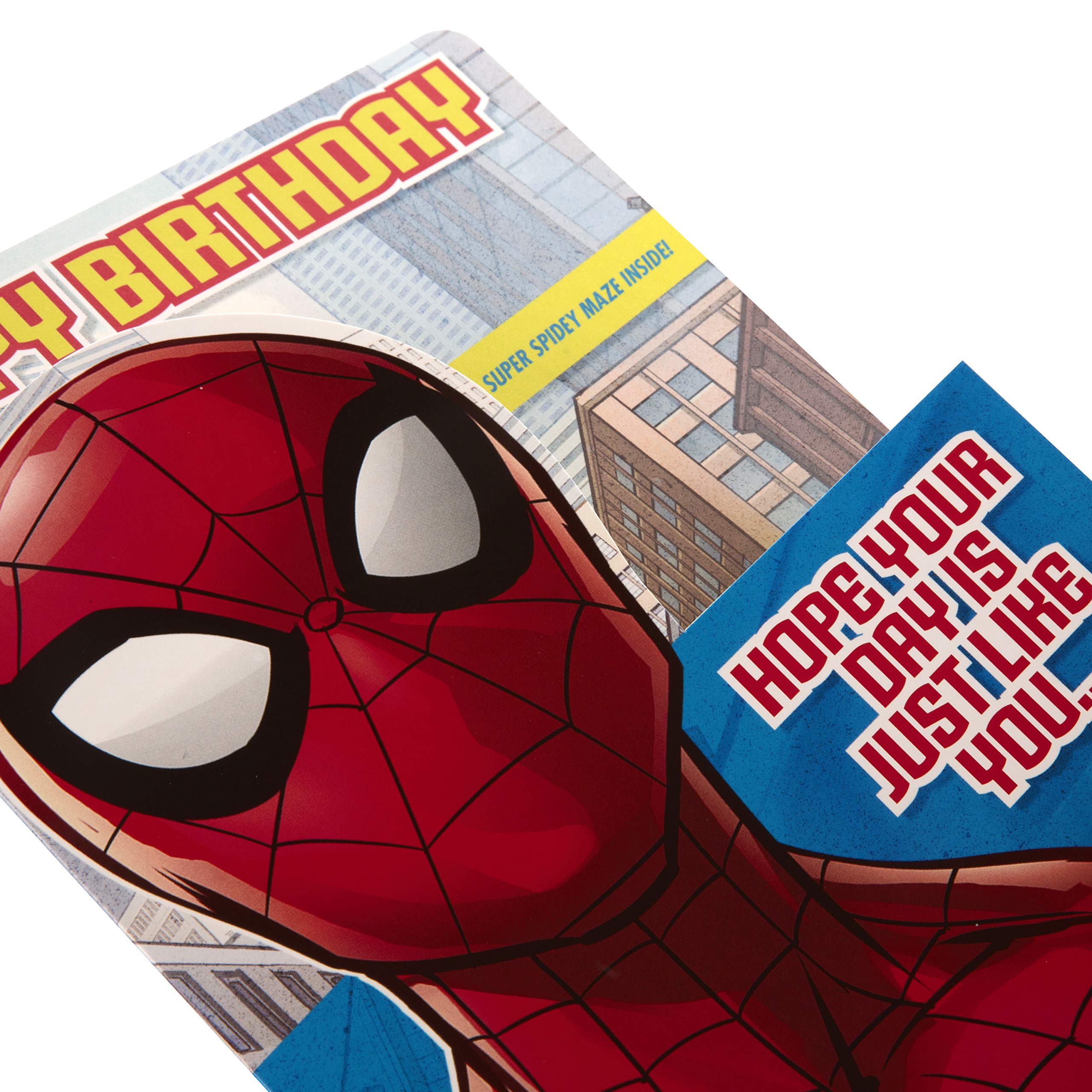 Hallmark Spider-Man Birthday Card for Kids with Maze Activity | 22.8cm x 15.9cm 3