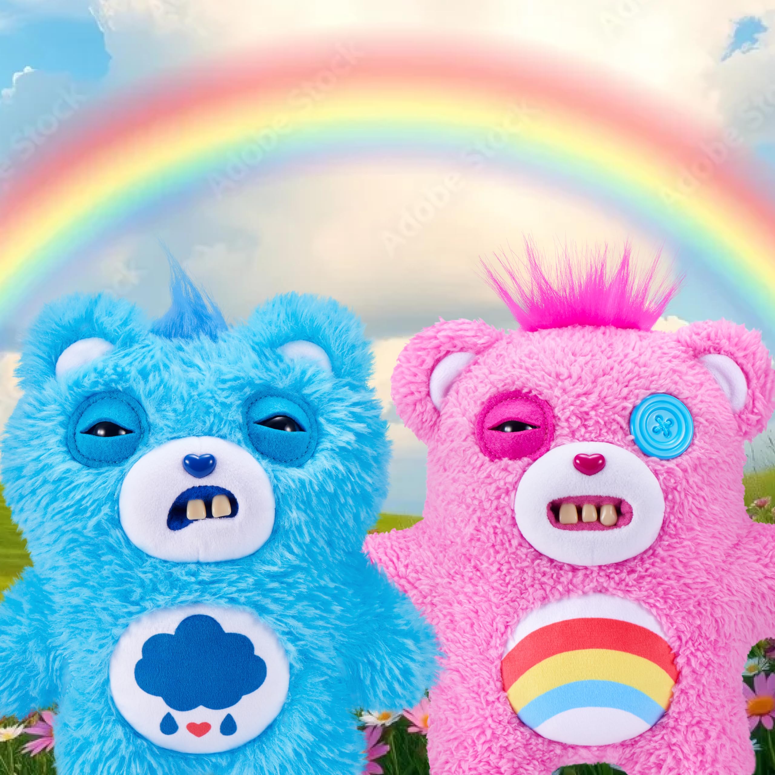 Fuggler Care Bears 9-Inch Plush Toy - Grumpy Bear | Human-Like Teeth | Ages 4+ 3