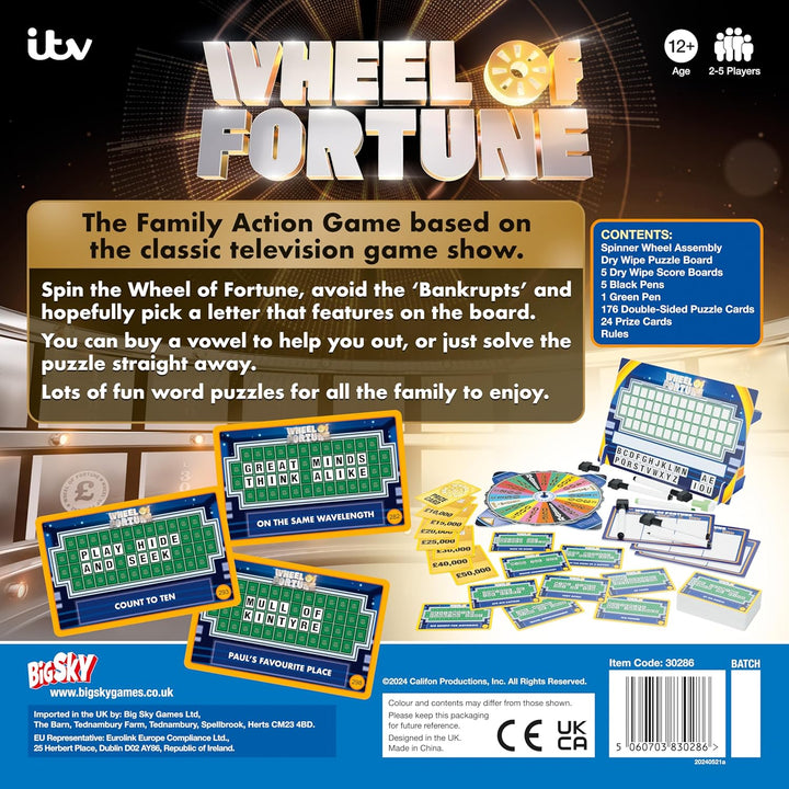 Big Sky Games Wheel of Fortune Family Board Game