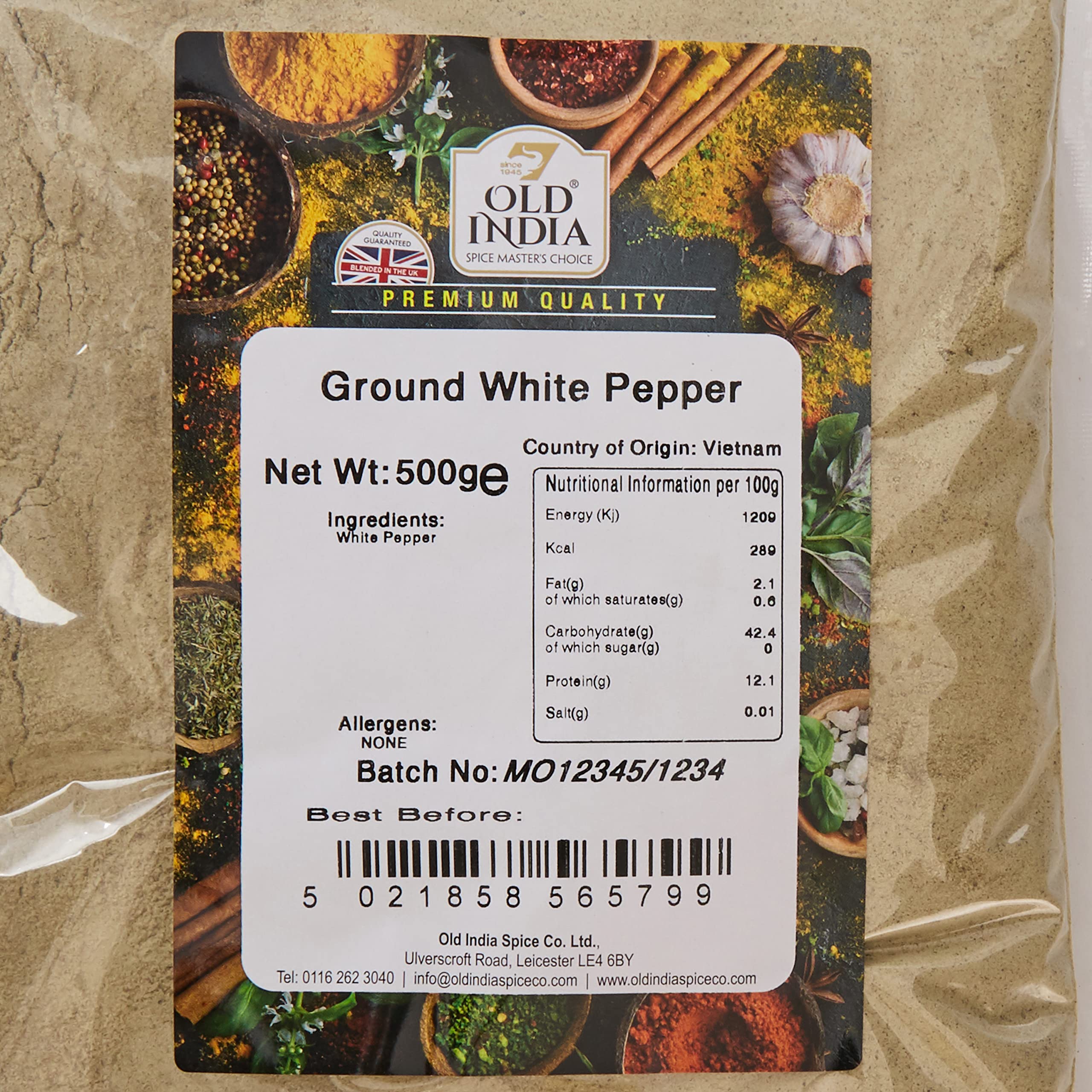 Old India Ground White Pepper - 100% Natural | 500g Pack | 2 Year Shelf Life 2