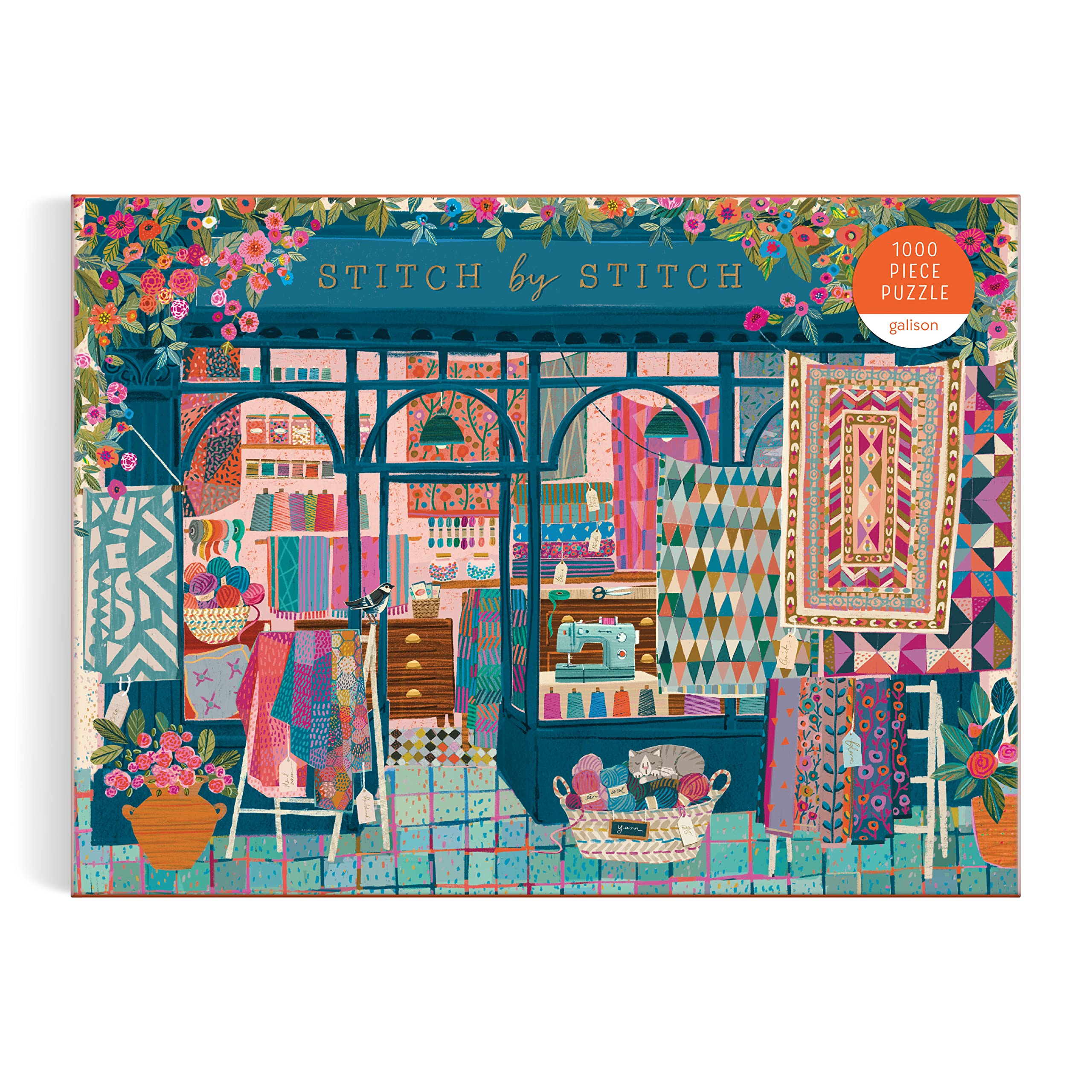 Galison Stitch By Stitch 1000 Piece Jigsaw Puzzle | Victoria Ball Art | 27" x 20" Completed Size 7