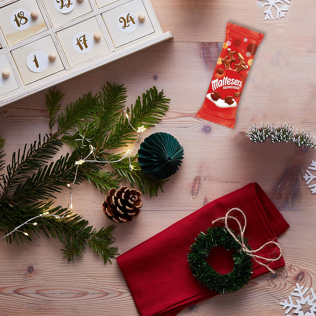 Maltesers - Milk Chocolate Reindeer Christmas Gift Box, 32 Pack Festive Stocking Filler