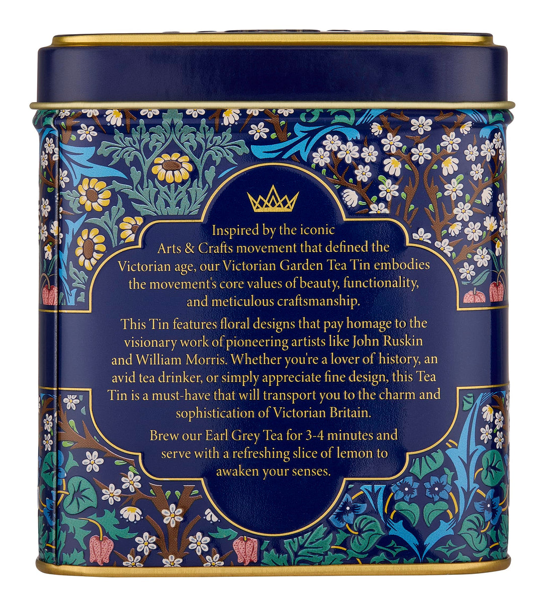 New English Teas Victorian Garden Tea Tin with 32 Earl Grey Teabags