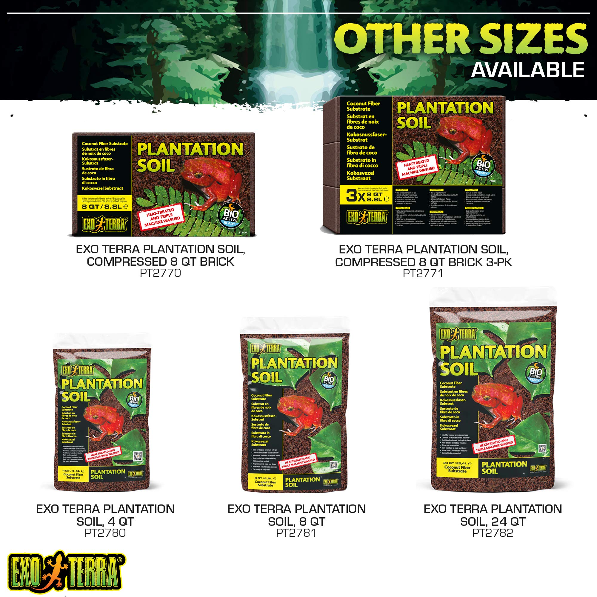 Exo Terra Plantation Soil Substrate - 100% Natural Coconut Husk Fiber | 8.8 Litre 7