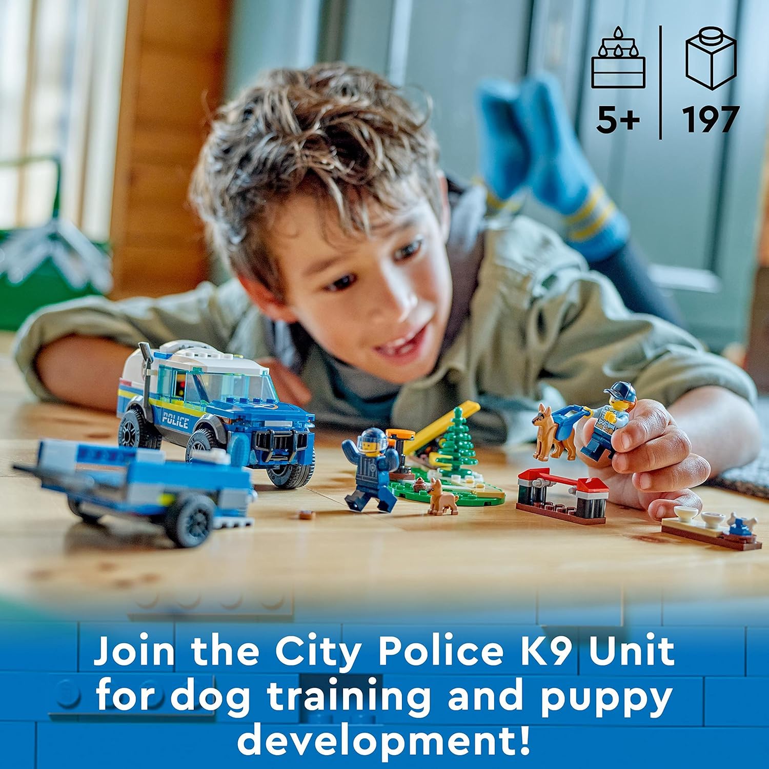 LEGO City Mobile Police Dog Training Set 60369 - SUV Toy with Trailer & Puppy Figures for Kids 5+ 3