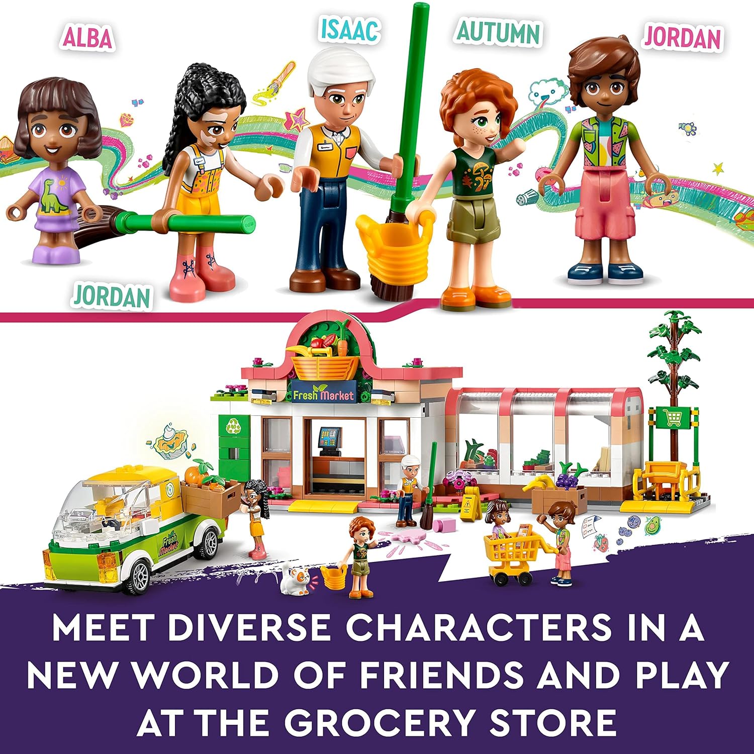 LEGO 41729 Friends Organic Grocery Store Playset - Supermarket Toy with Delivery Van & Mini-Dolls 7