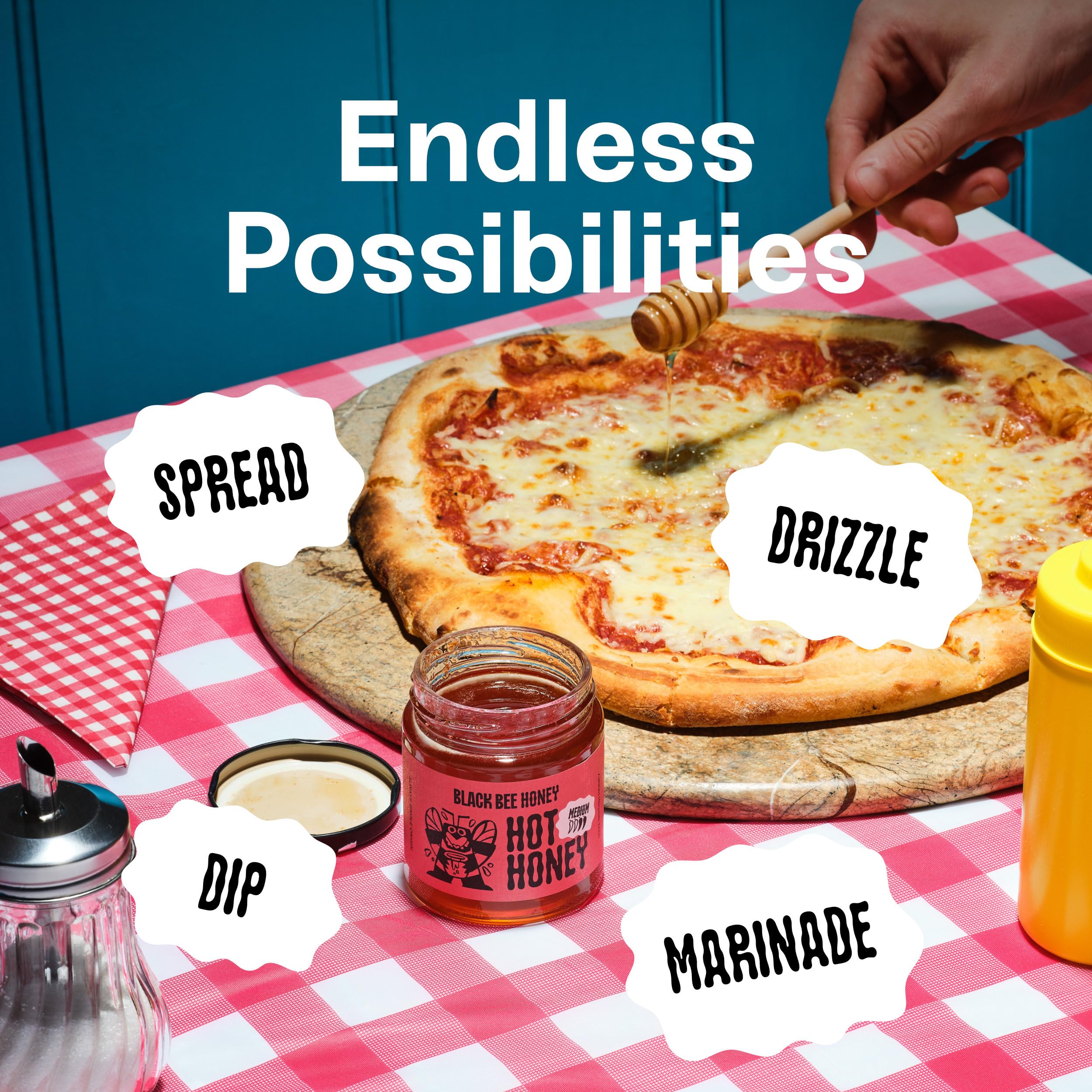 Black Bee Hot Honey with Habanero Chilli - British Wildflower Chilli Honey 5