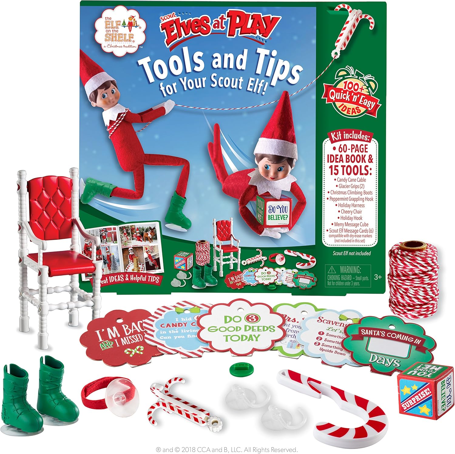 The Elf on the Shelf Scout Elves at Play Kit - 20-Piece Set with 60-Page Elf Ideas Book & Accessories 1