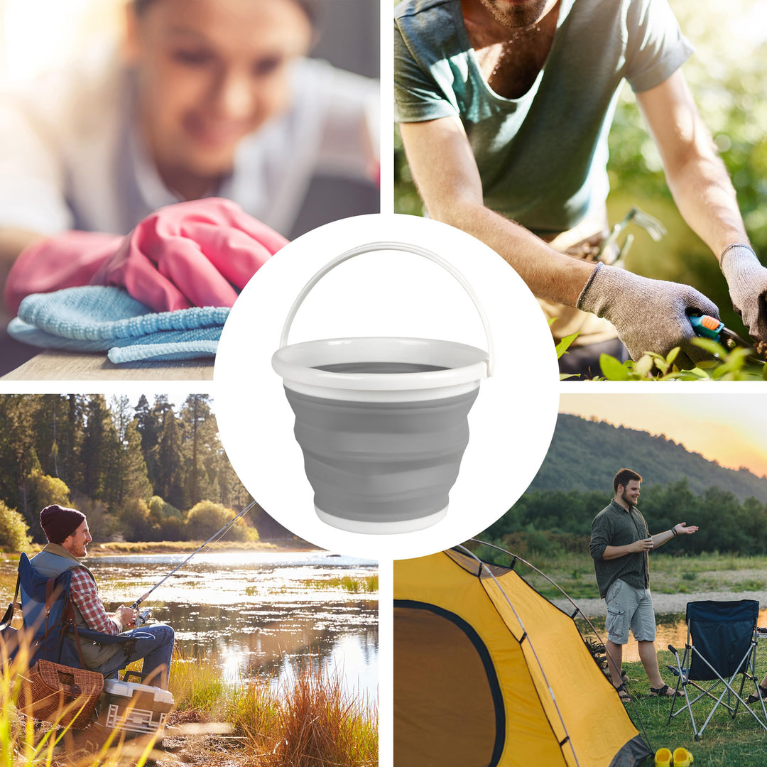 Beldray - Collapsible Bucket 10 Litre Foldable Storage Bucket Grey