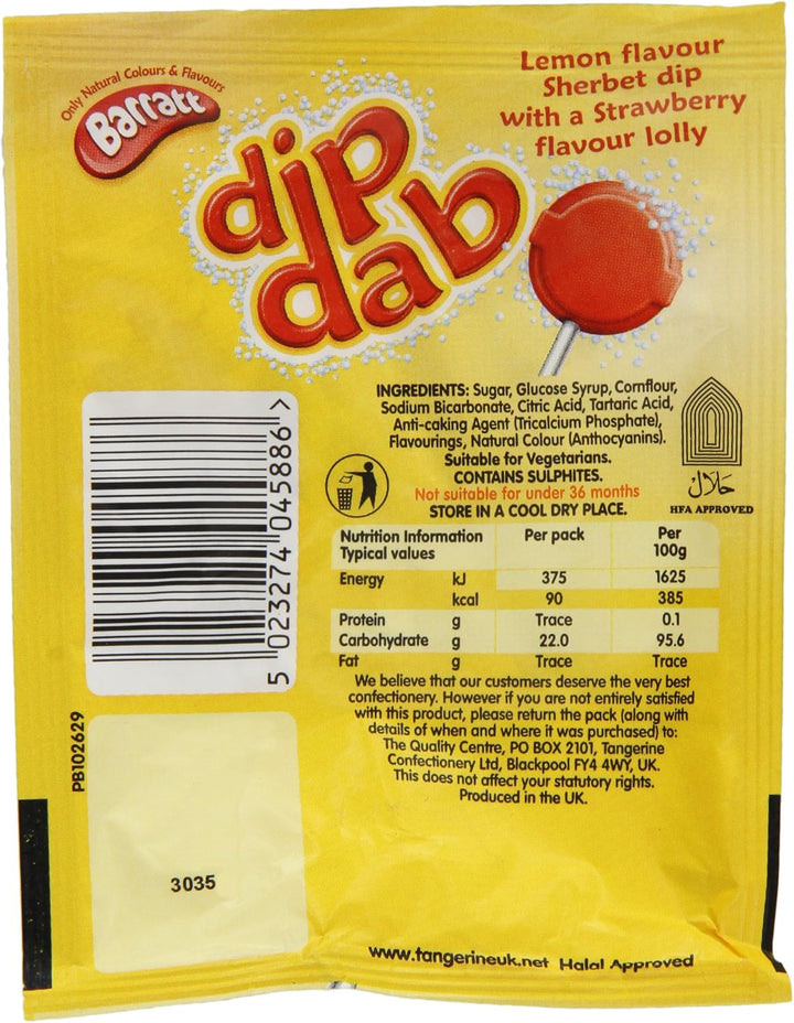 Barratt Dip Dab Strawberry Sherbet Lolly - 50 x 23g
