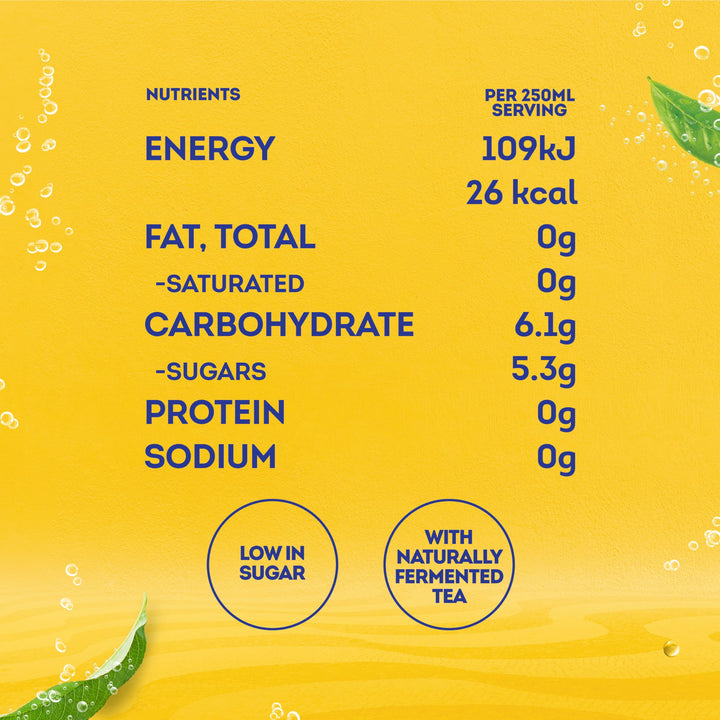 Lipton Kombucha Mango & Passion Fruit, 250ml (Pack of 4)