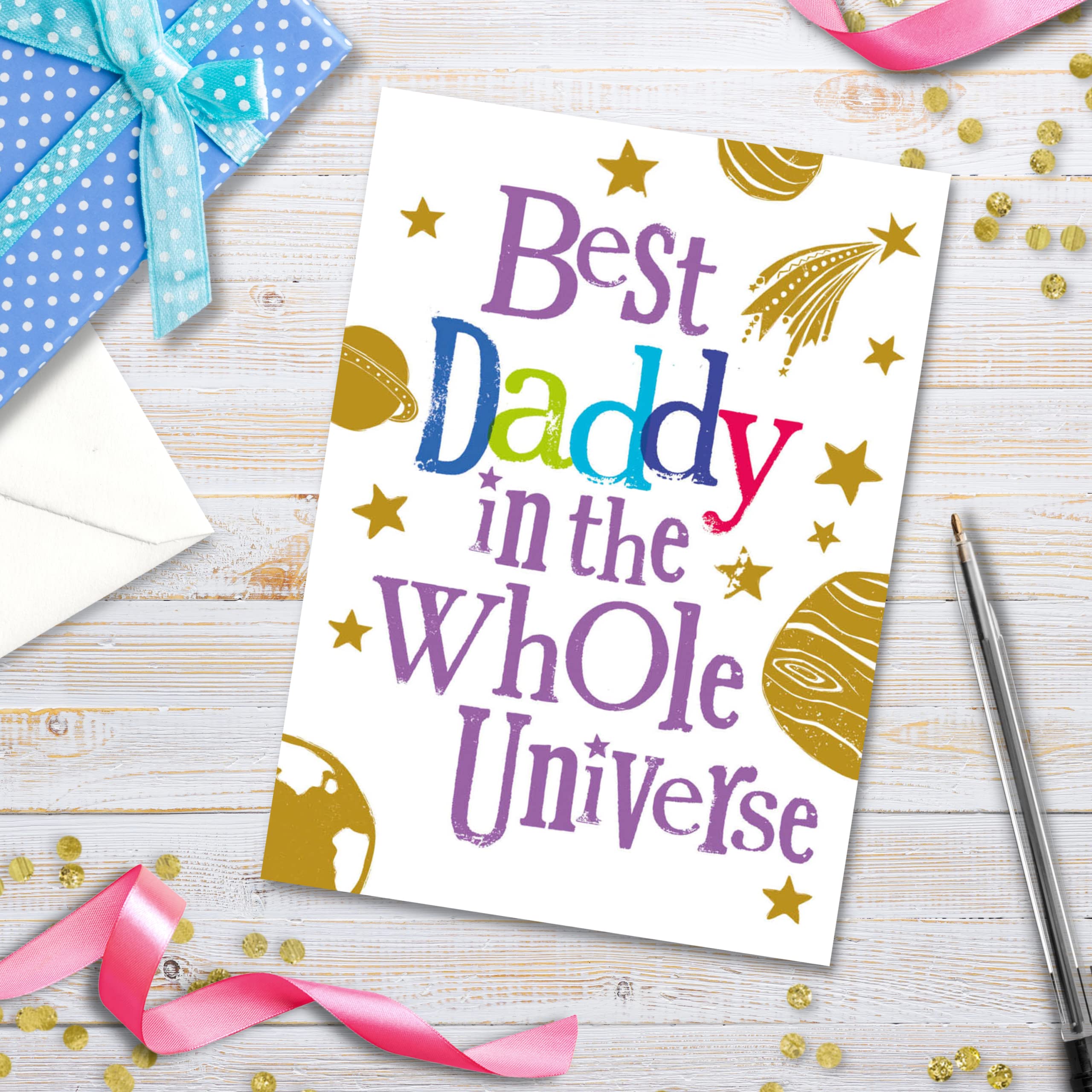 Danilo Promotions LTD Best Daddy In The Universe Greeting Card | 172mm x 124mm | FSC Certified 2