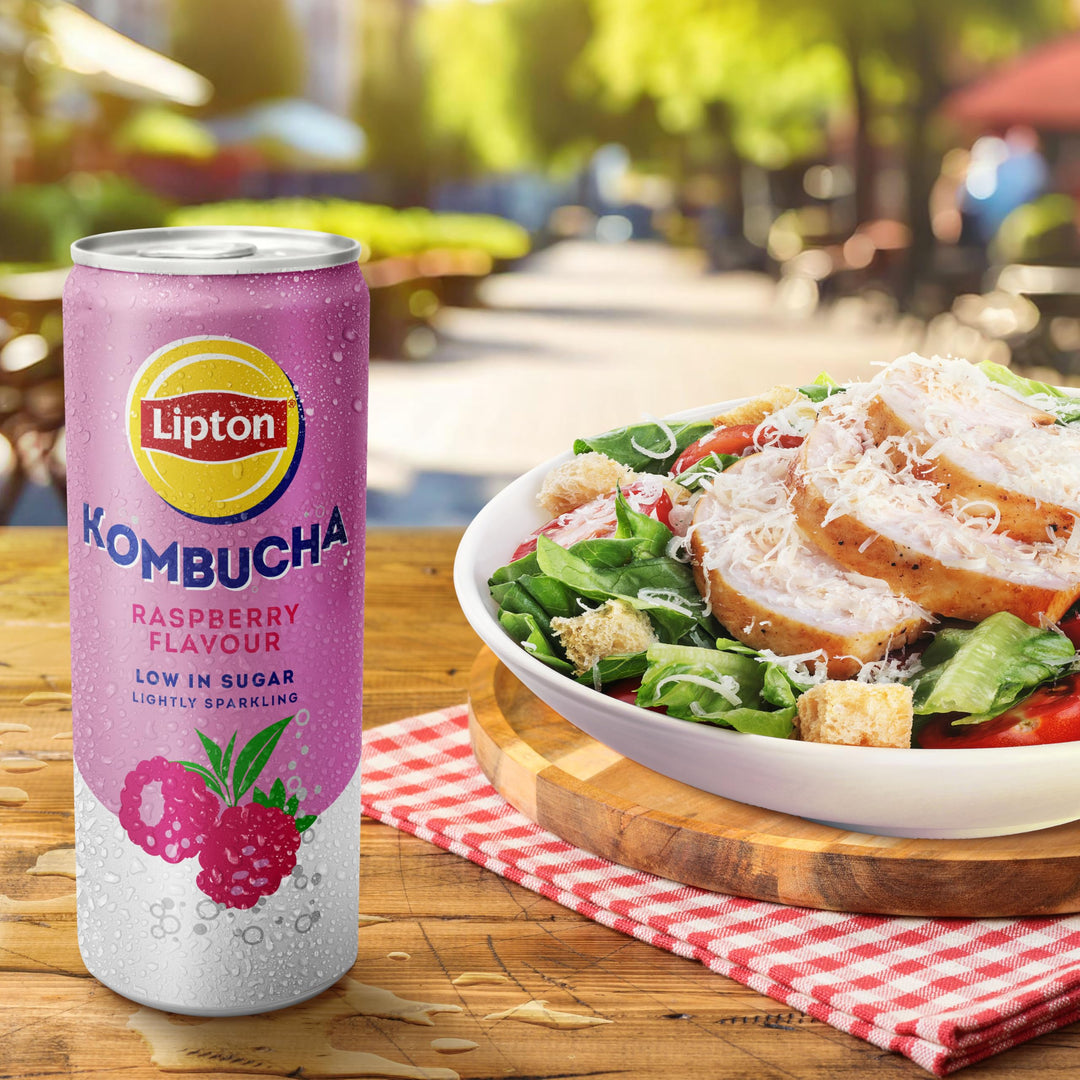 Lipton Kombucha Raspberry Flavour, 250ml (Pack of 4)