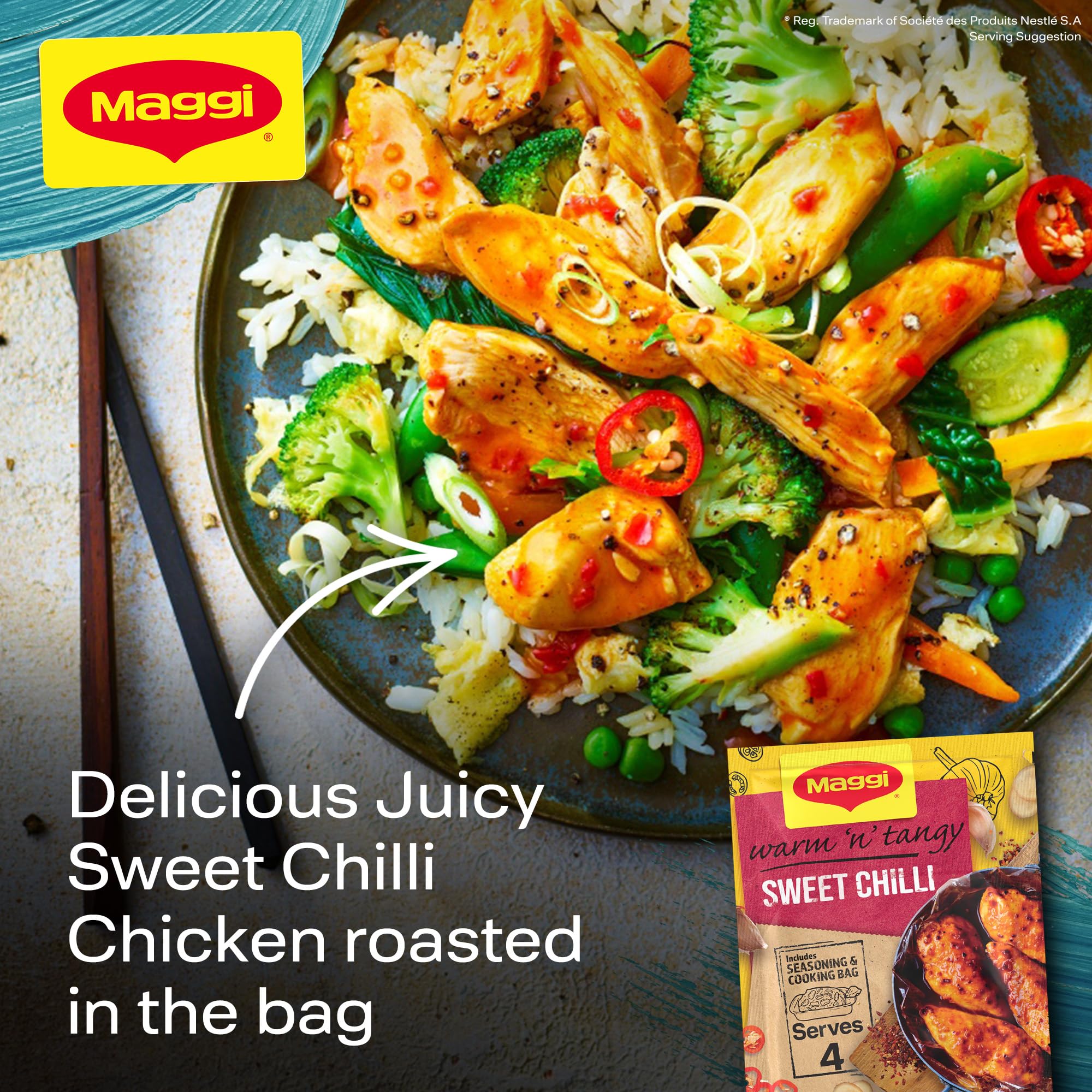 MAGGI - So Juicy Sweet Chili Rezeptmischung 44g 3