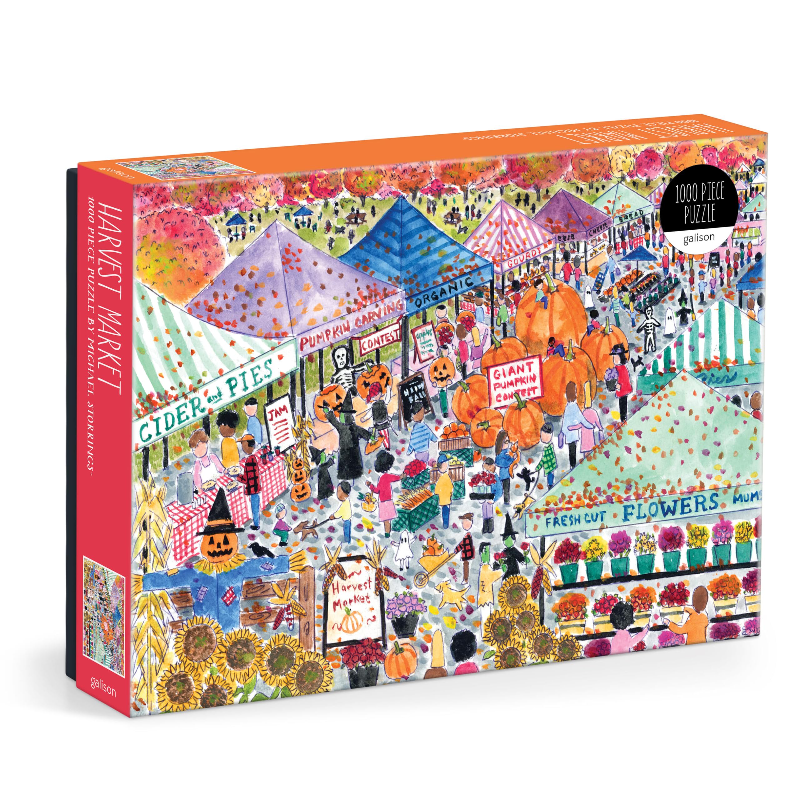 Galison Harvest Market - 1000 Piece Michael Storrings Jigsaw Puzzle for Adults & Kids