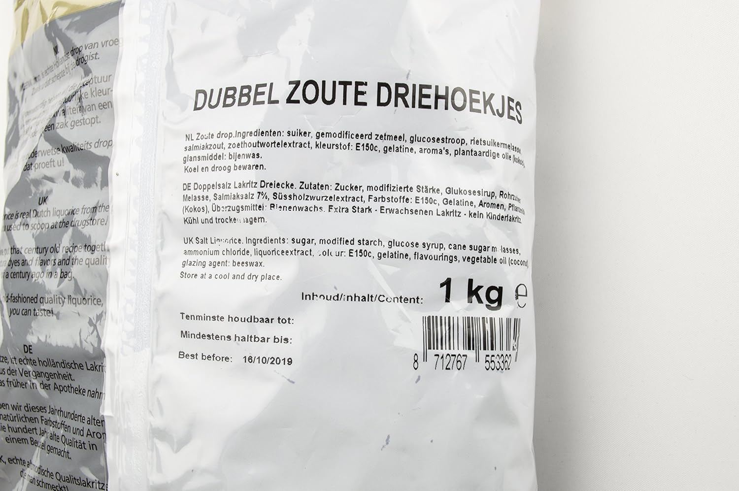 Van Vliet Dutch Double Salt Liquorice 1kg - Triangle Shaped Premium Salt Licorice Sweets 7