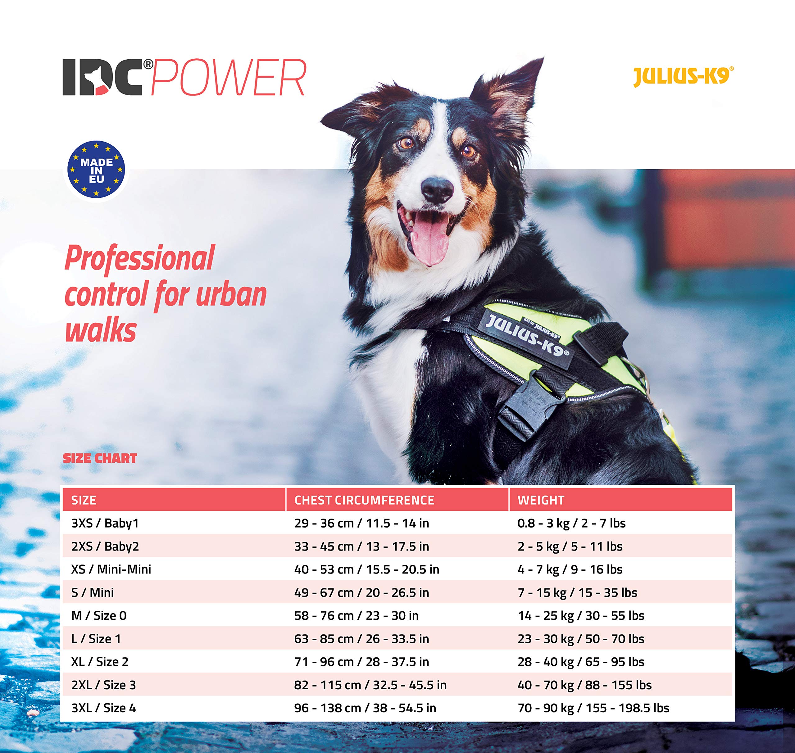 Julius-K9 IDC Powerharness - Black Faux Leather Vest Harness | Size S (49-67cm Chest) 2