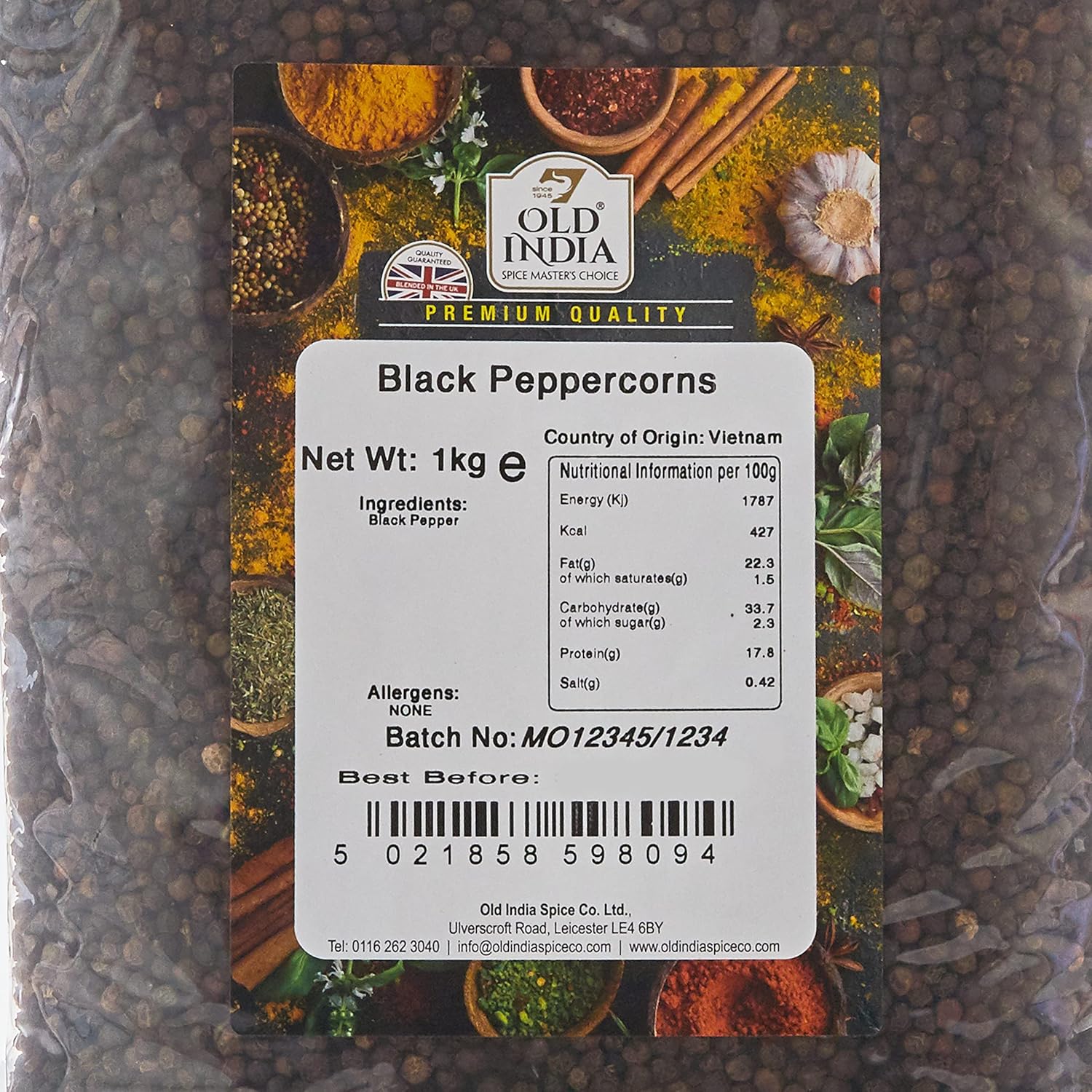 Old India Black Peppercorns 1kg - Premium Whole Black Pepper for Cooking 5