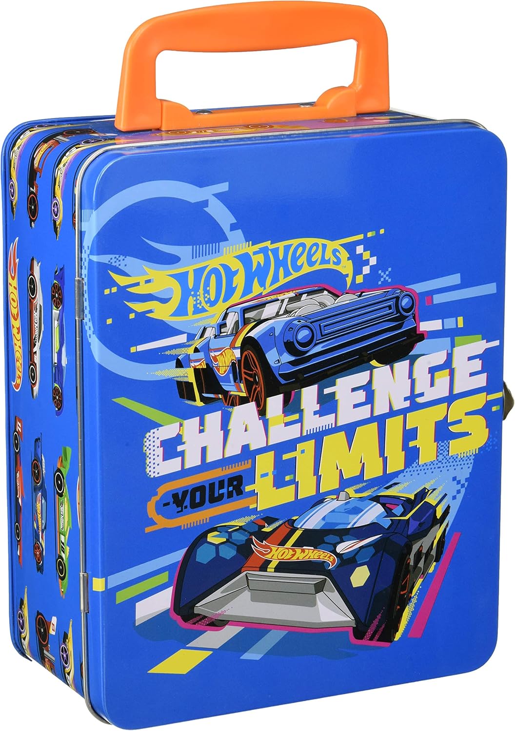 Theo Klein 2883 Hot Wheels Storage Case - Metal Tin with 18 Compartments for 1:64 Scale Cars - Ages 3+ 1
