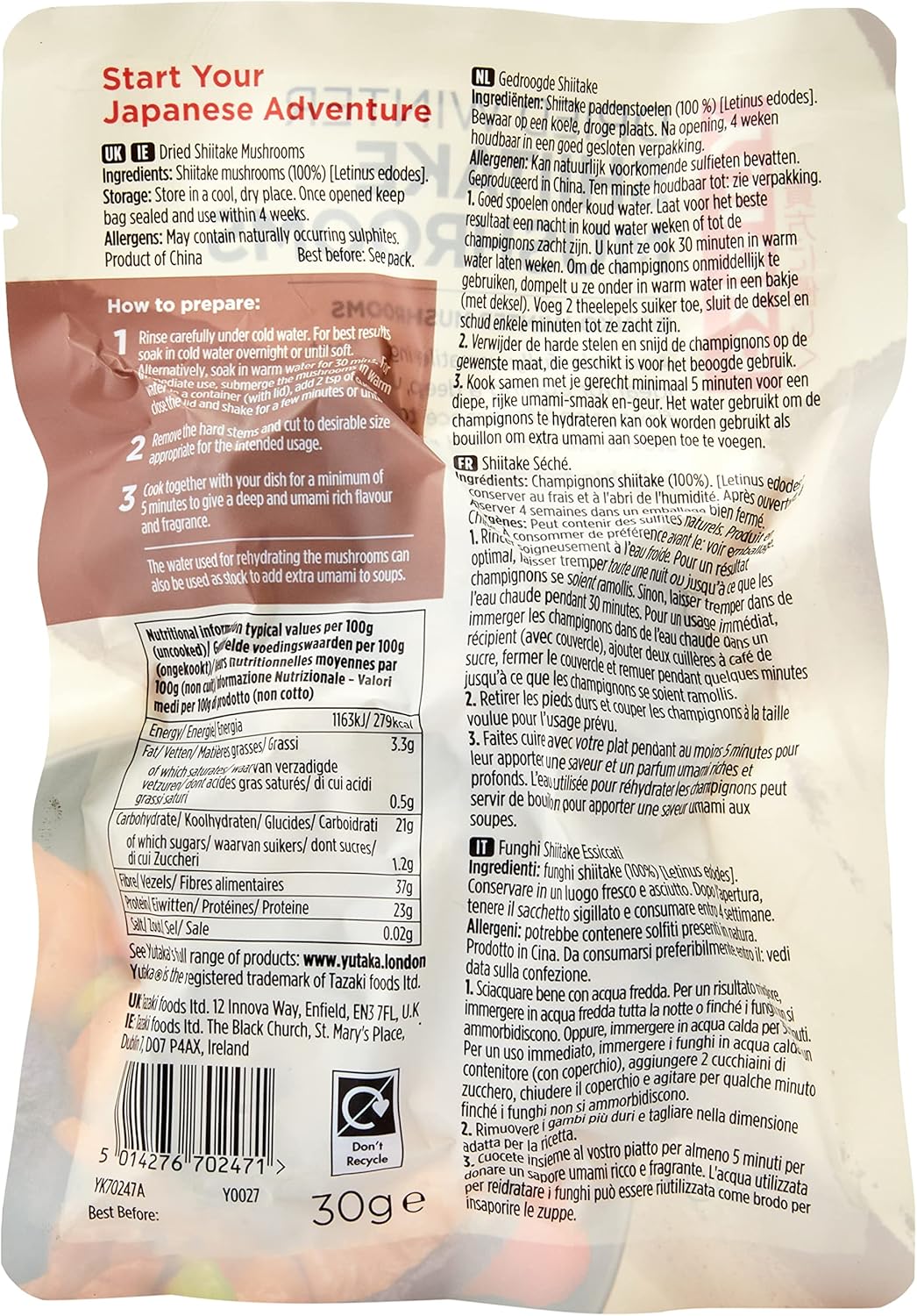 Yutaka Getrocknete Shiitake-Pilze 30 g – Premium-Donko-Winterpilze für umamireiches Kochen 7