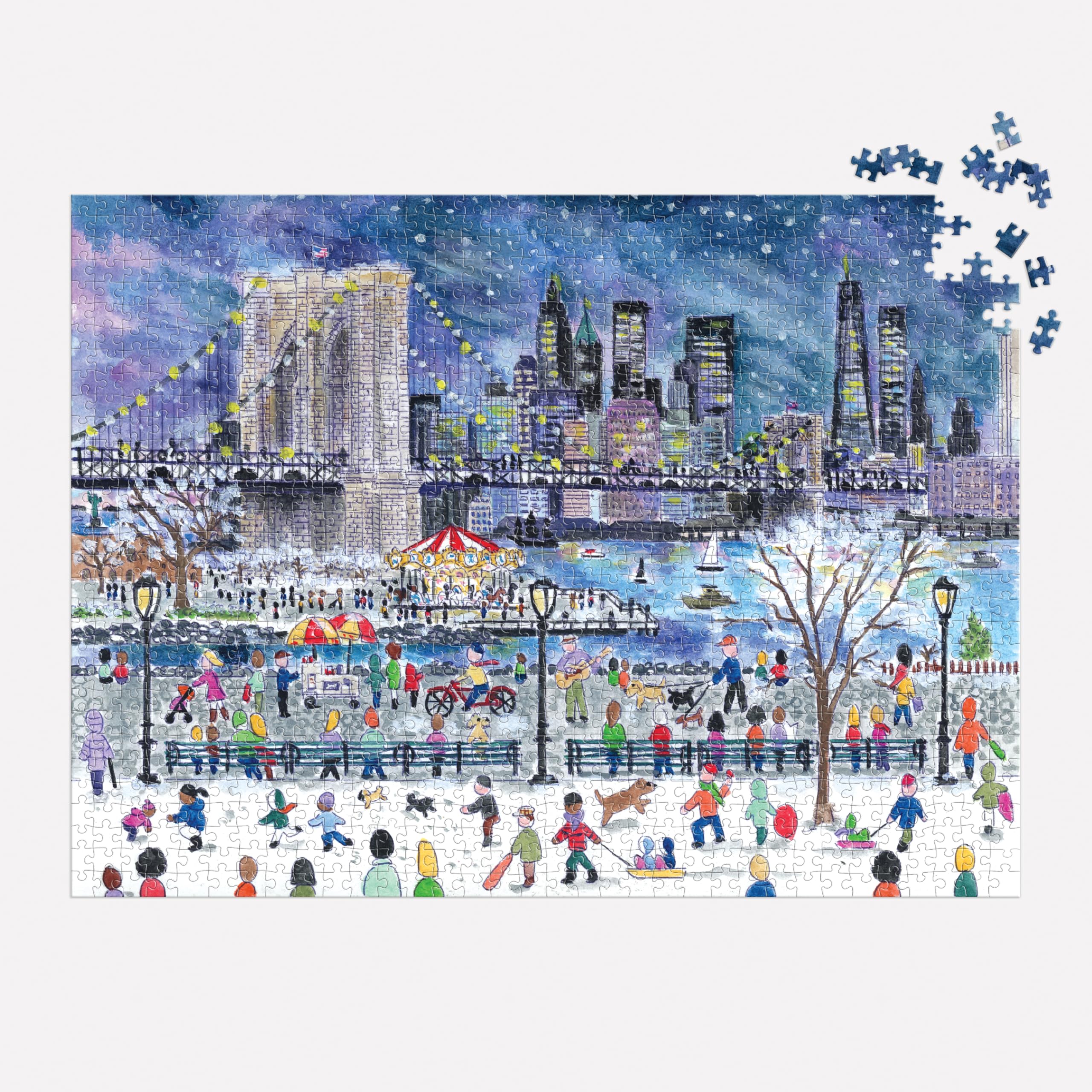 Galison Michael Storrings Brooklyn Bridge in Winter – 1000 Piece Jigsaw Puzzle 5