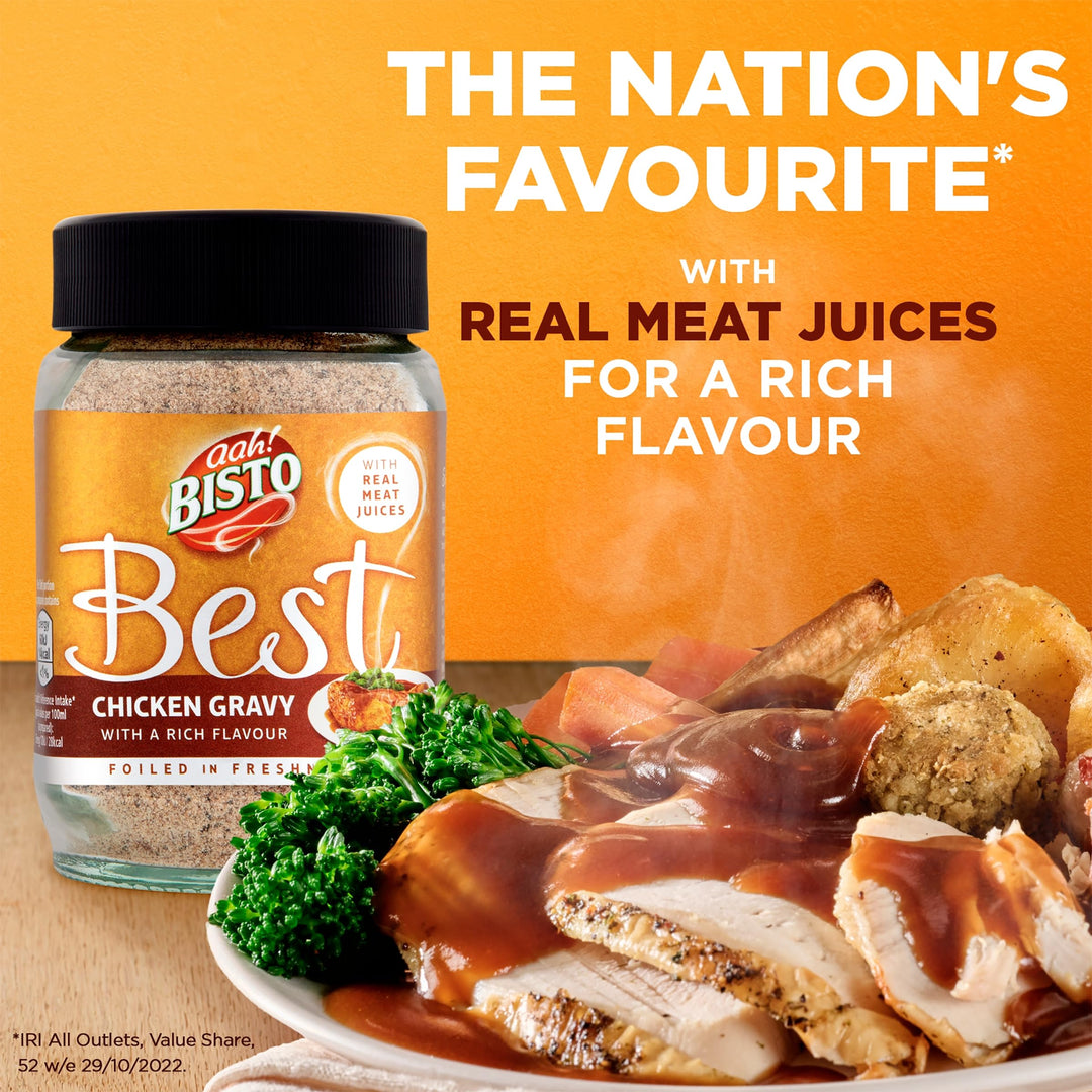 Bisto - Best Chicken Gravy Granules Made with Real Meat Juice, 230 g Jar