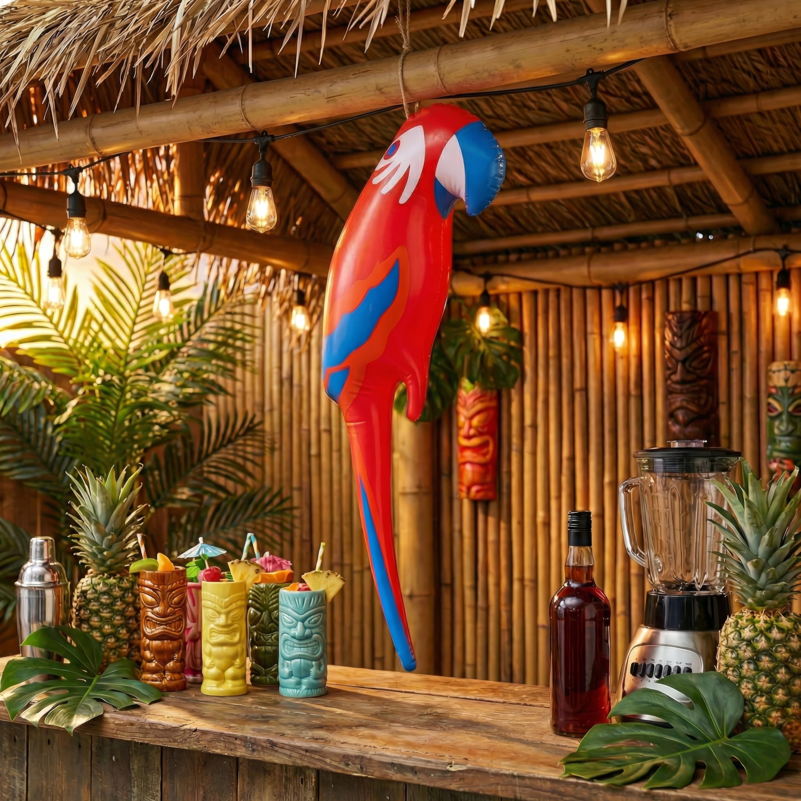 HENBRANDT Inflatable Parrot 48cm Tropical Bird Blow Up Animal for Party Decor 6